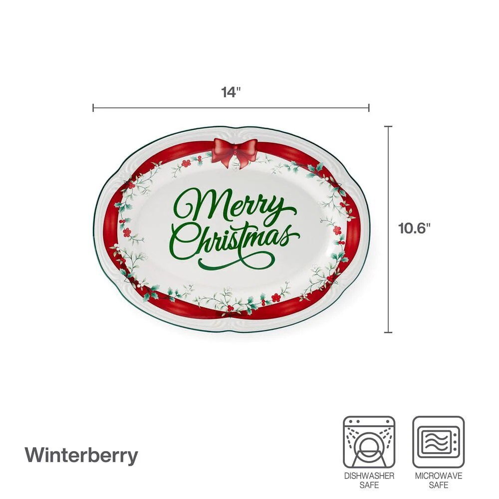 Winterberry® Red Ribbon Platter