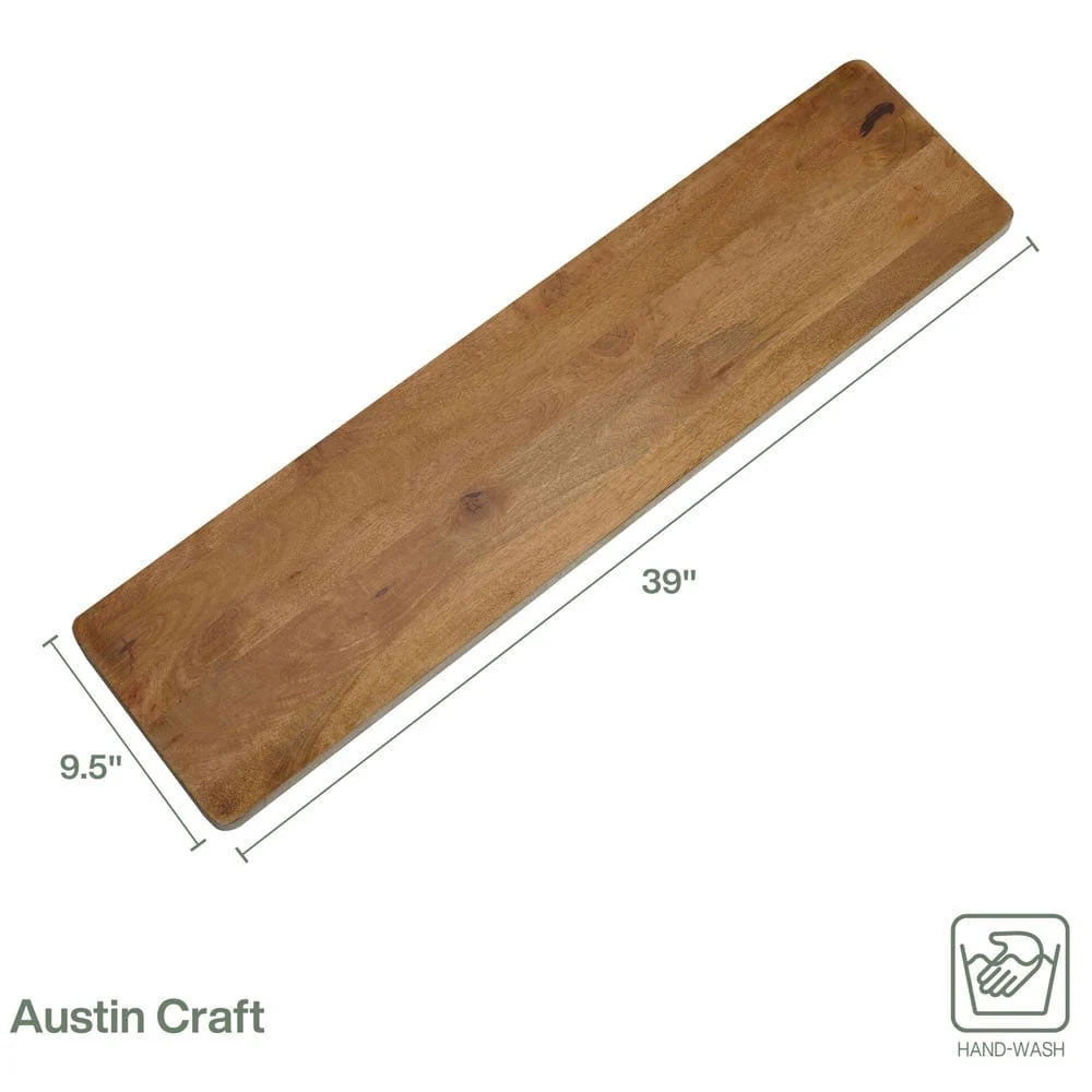 Fitz and Floyd Austin Craft Charcuterie White Serving Board, 39 IN.