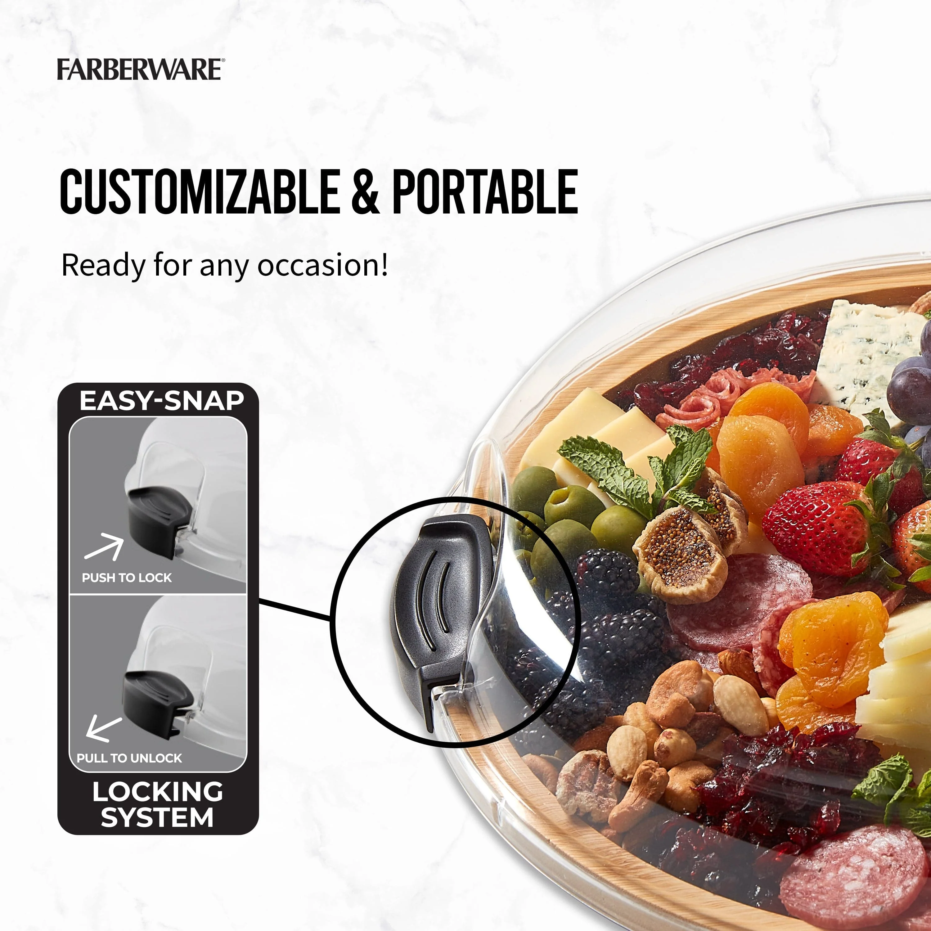 Farberware Build-A-Board ™ Cutting Board with Clear Locking Lid, 14 IN Round