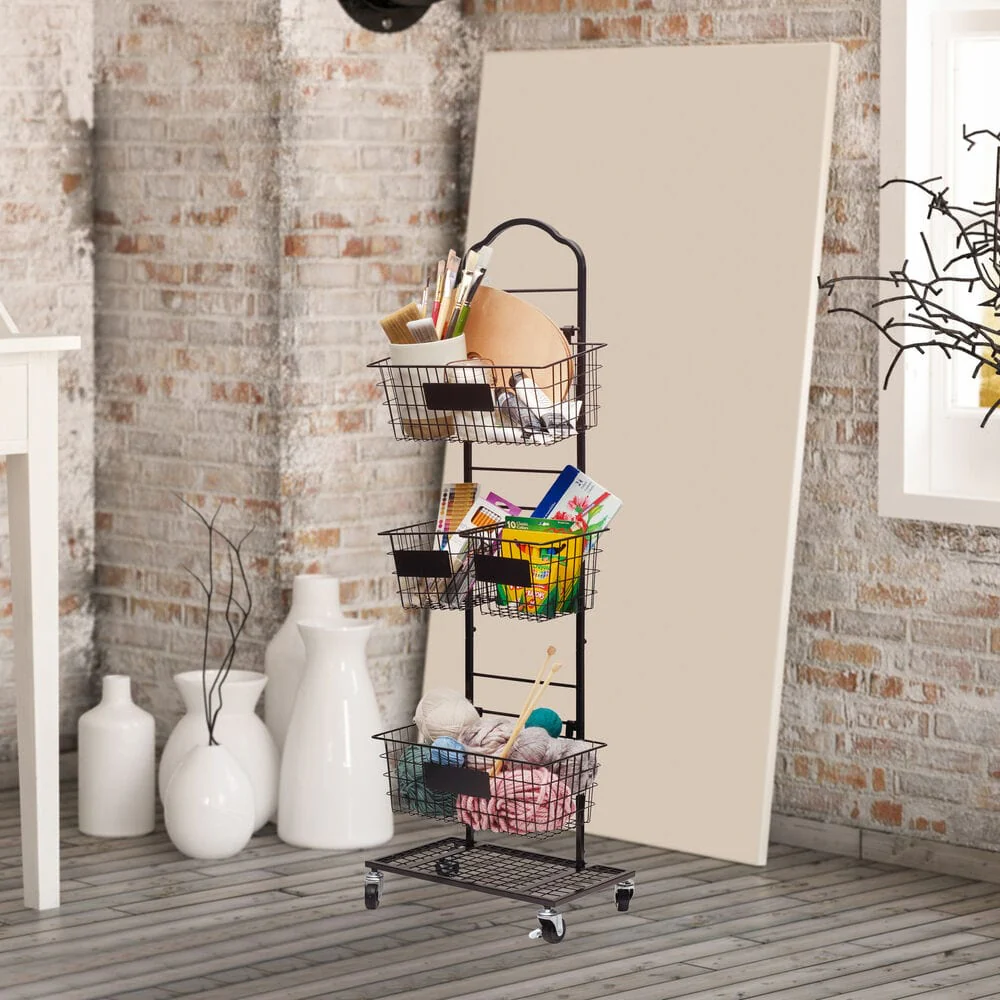 Mercato 3 Tier Adjustable Storage Rack with Chalkboard Plates