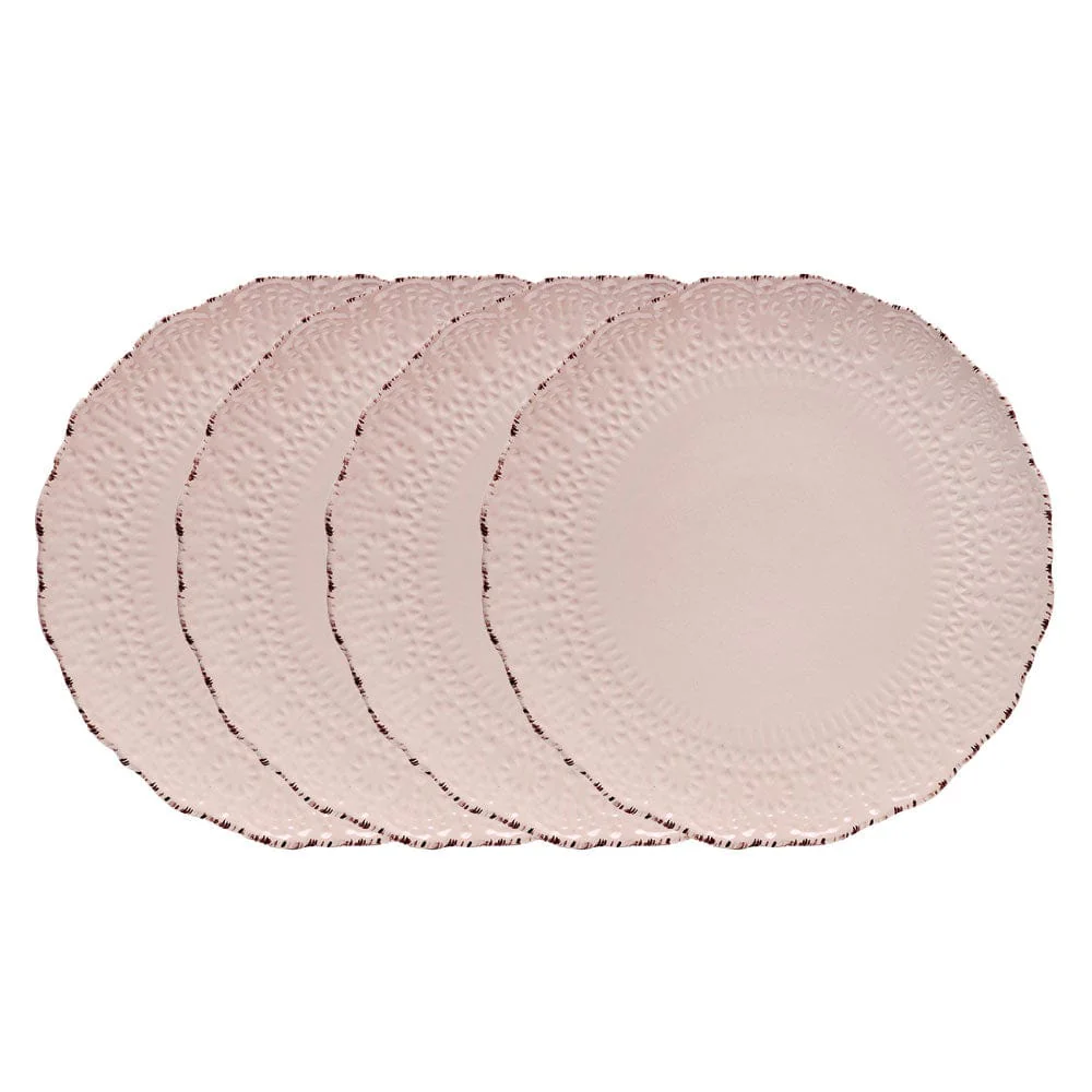 Chateau Pink Set of 4 Dinner Plates