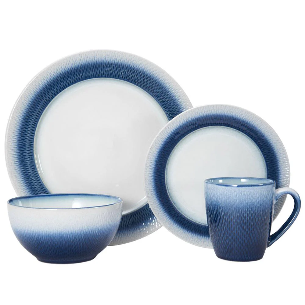 Eclipse Blue 16 Piece Dinnerware Set, Service for 4