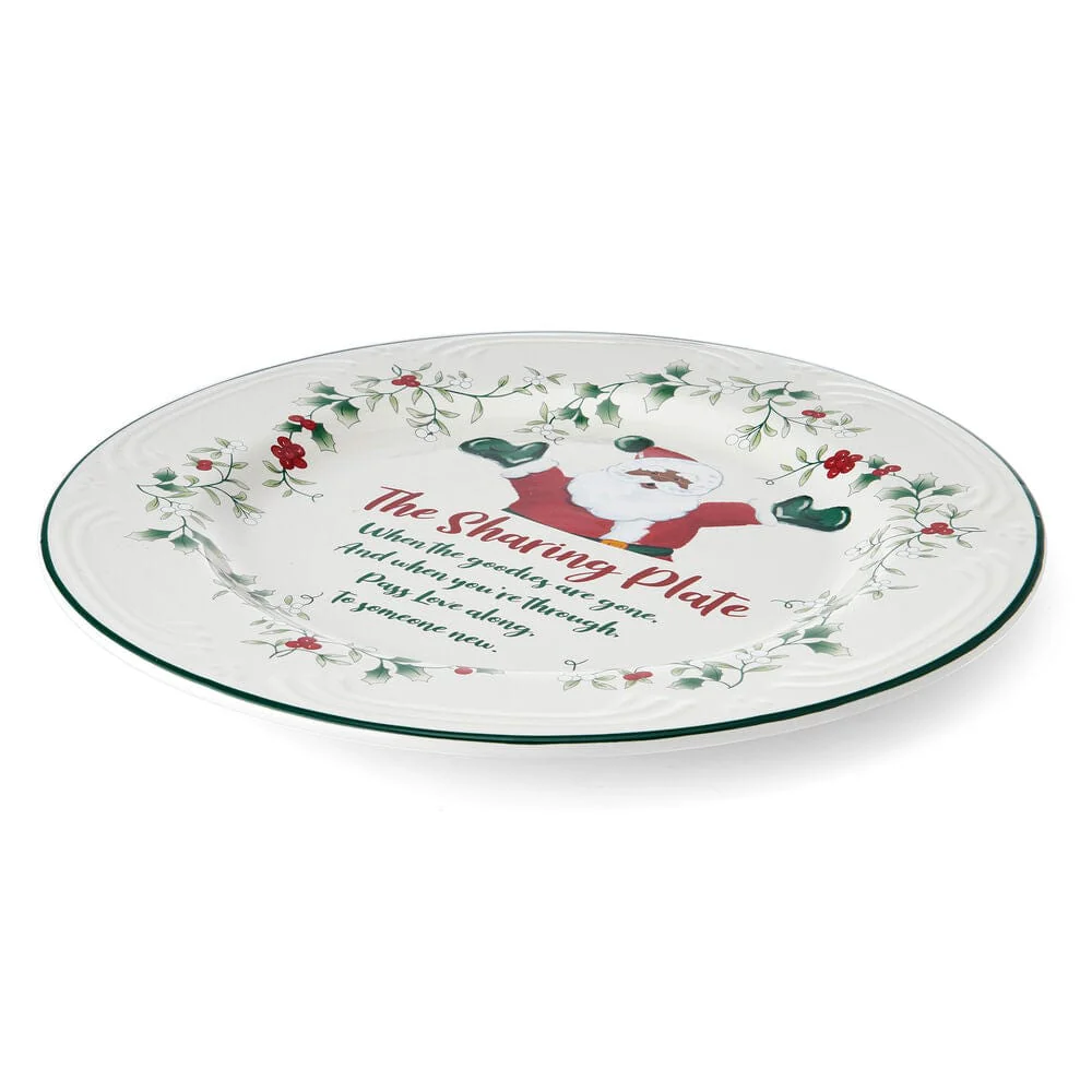 Winterberry® African American Santa Sharing Plate