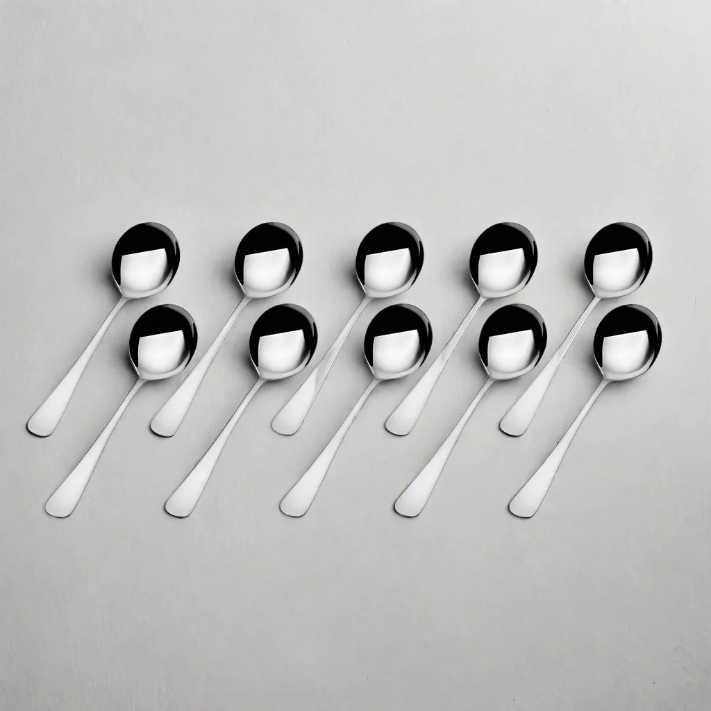 Satin Symmetry Set of 10 Bouillon Spoons