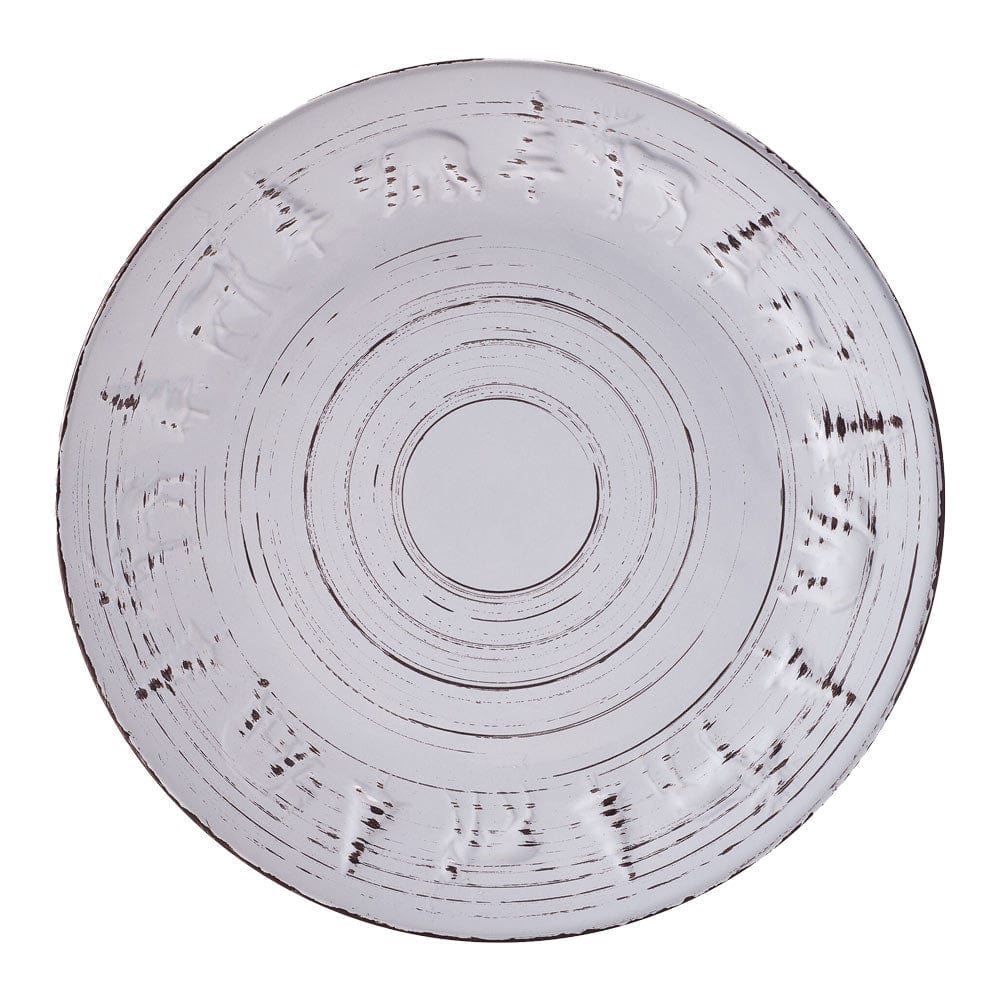 Trellis Lodge White 16 Piece Dinnerware Set, Service for 4