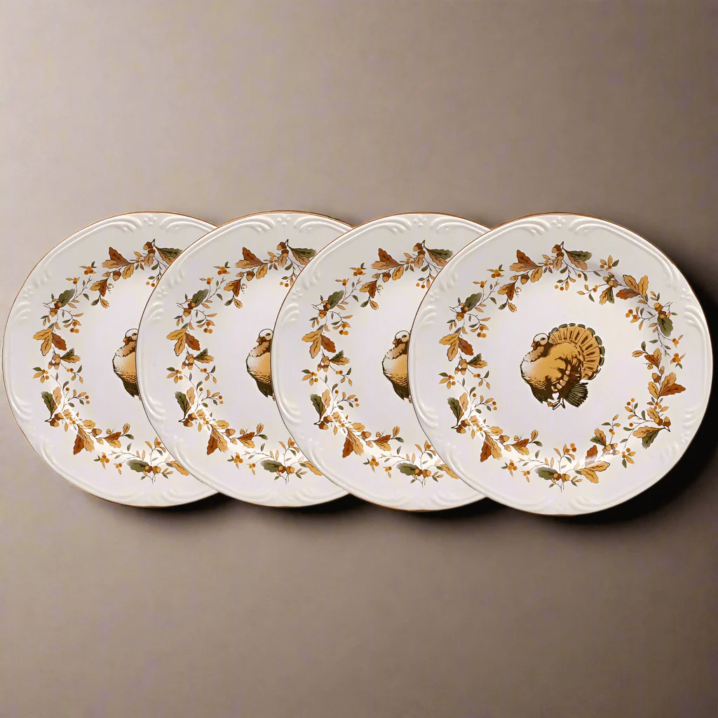 Autumn Berry Set of 4 Turkey Salad Plates