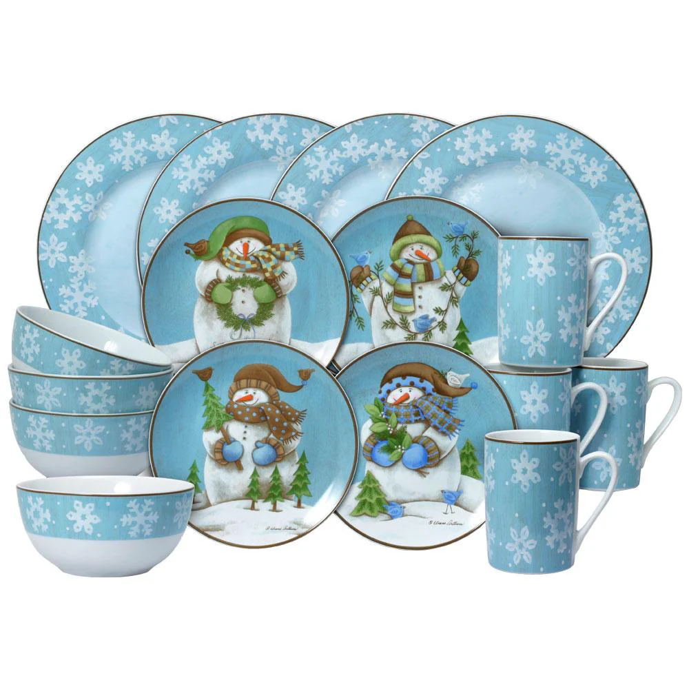 Evergreen Ernie 16 Piece Dinnerware Set, Service for 4