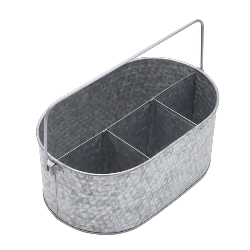 Hammered Galvanized Metal Caddy