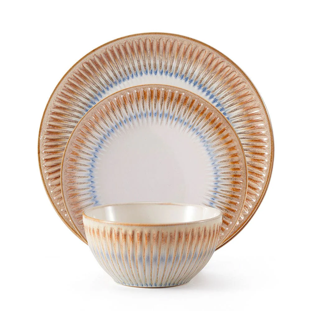 Hensley Taupe 12 Piece Dinnerware Set, Service for 4