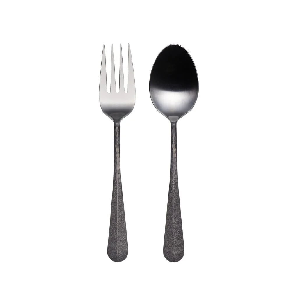 Sable Black Set of 2 Serving Fork and Spoon