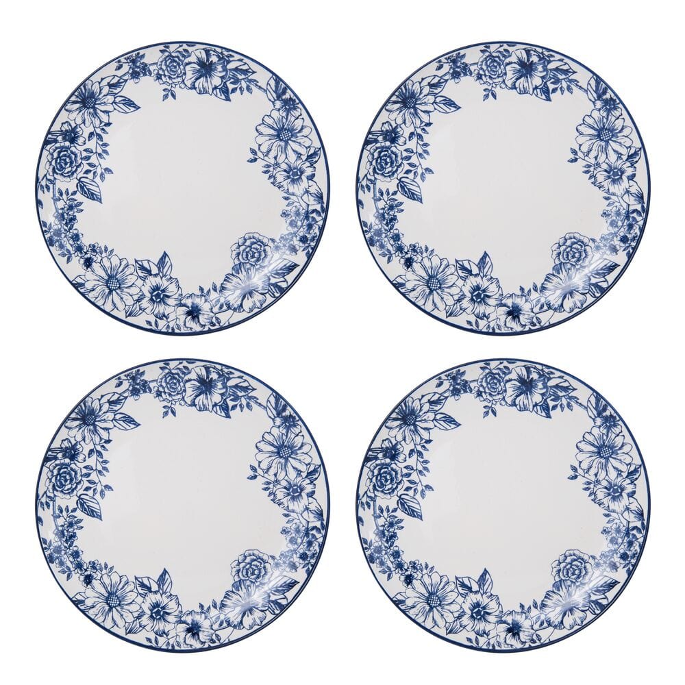 Gabriela Blue 16 Piece Dinnerware Set, Service for 4