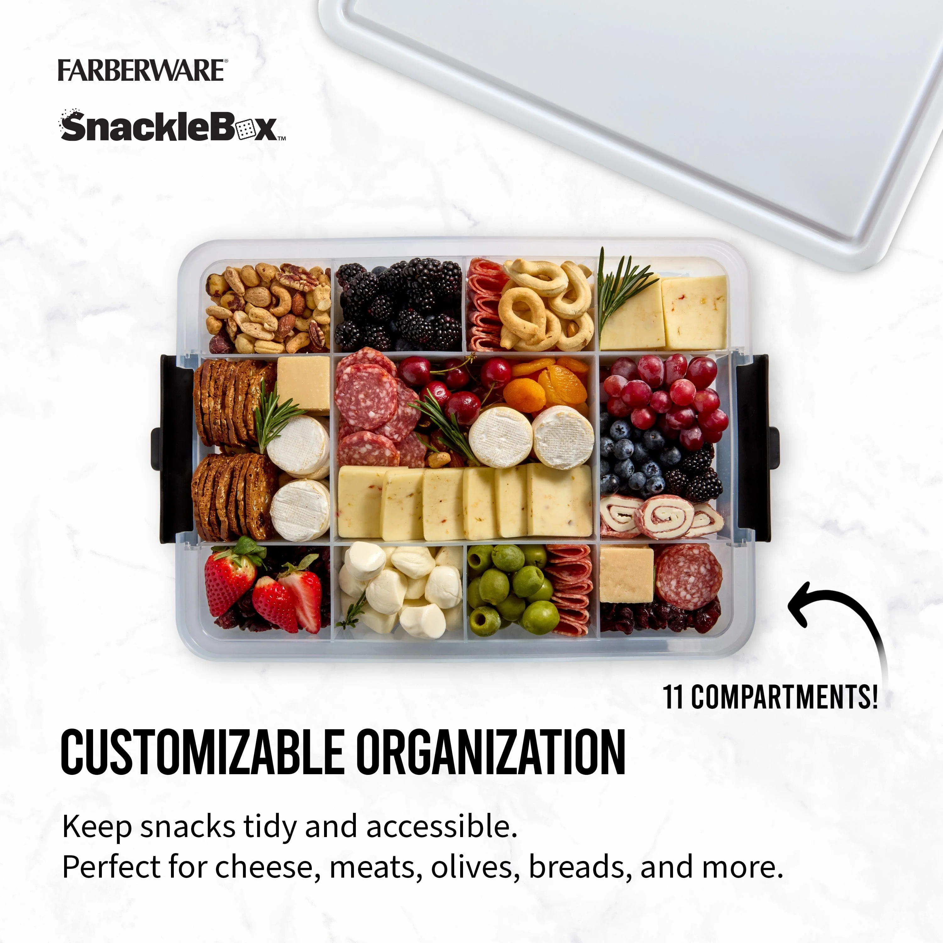 Farberware Build-A-Board ™ Snacklebox with Locking Plastic Cutting Board Lid