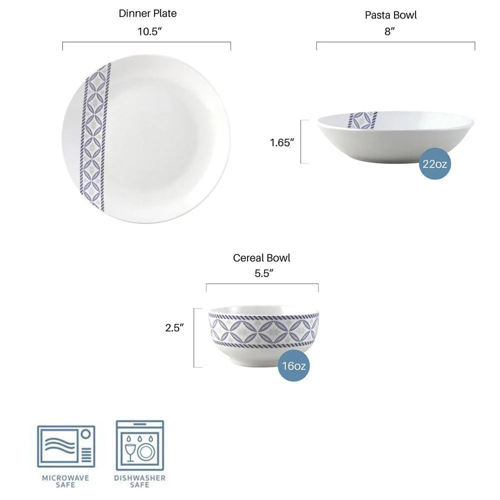 Preslie 18 Piece Dinnerware Set, Service for 6