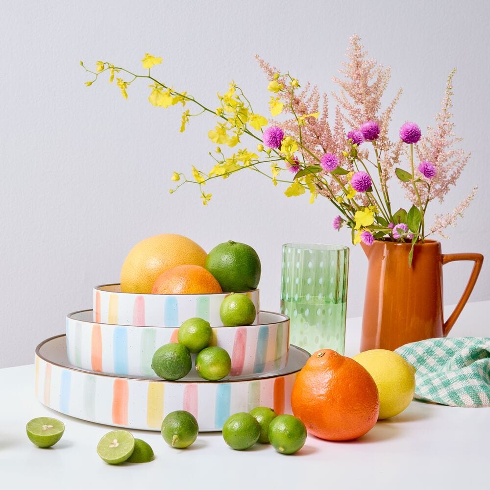 Darbie Angell Happy Spring Summer 9 piece Bowl Set, Service for 3