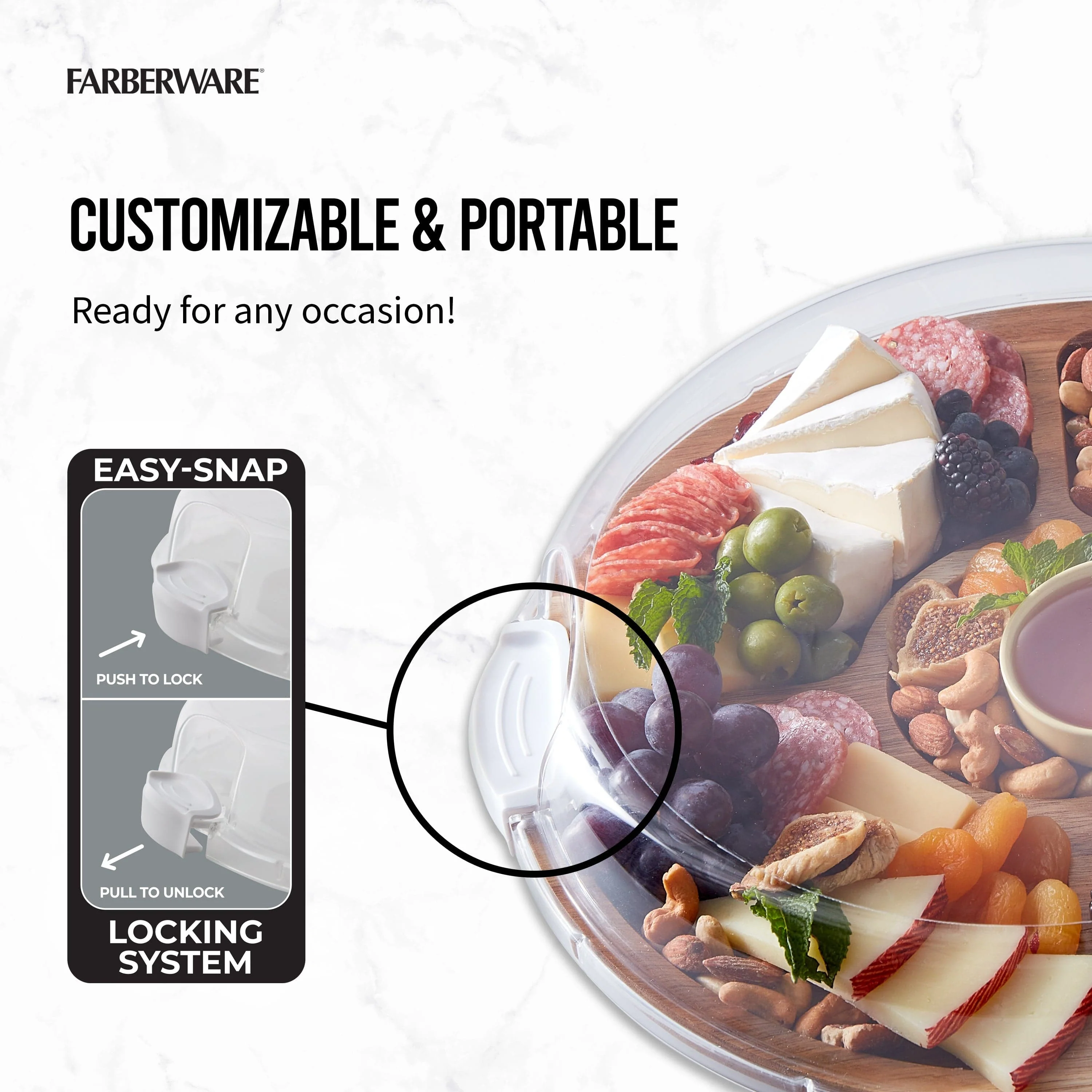 Farberware Build-A-Board ™ Cutting Board with Clear Locking Lid, 14 IN Round