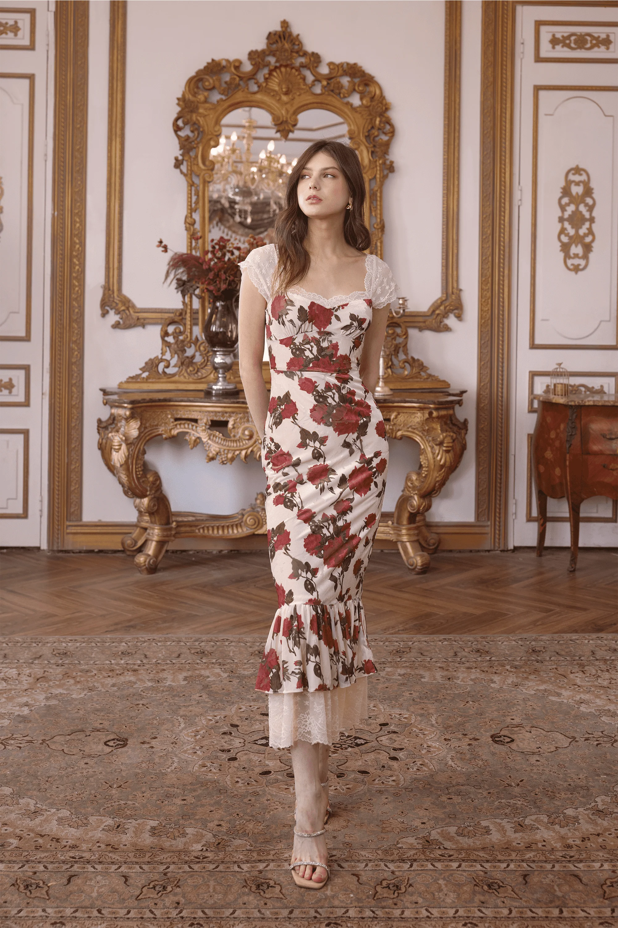 Rosie Velvet Floral Maxi Dress