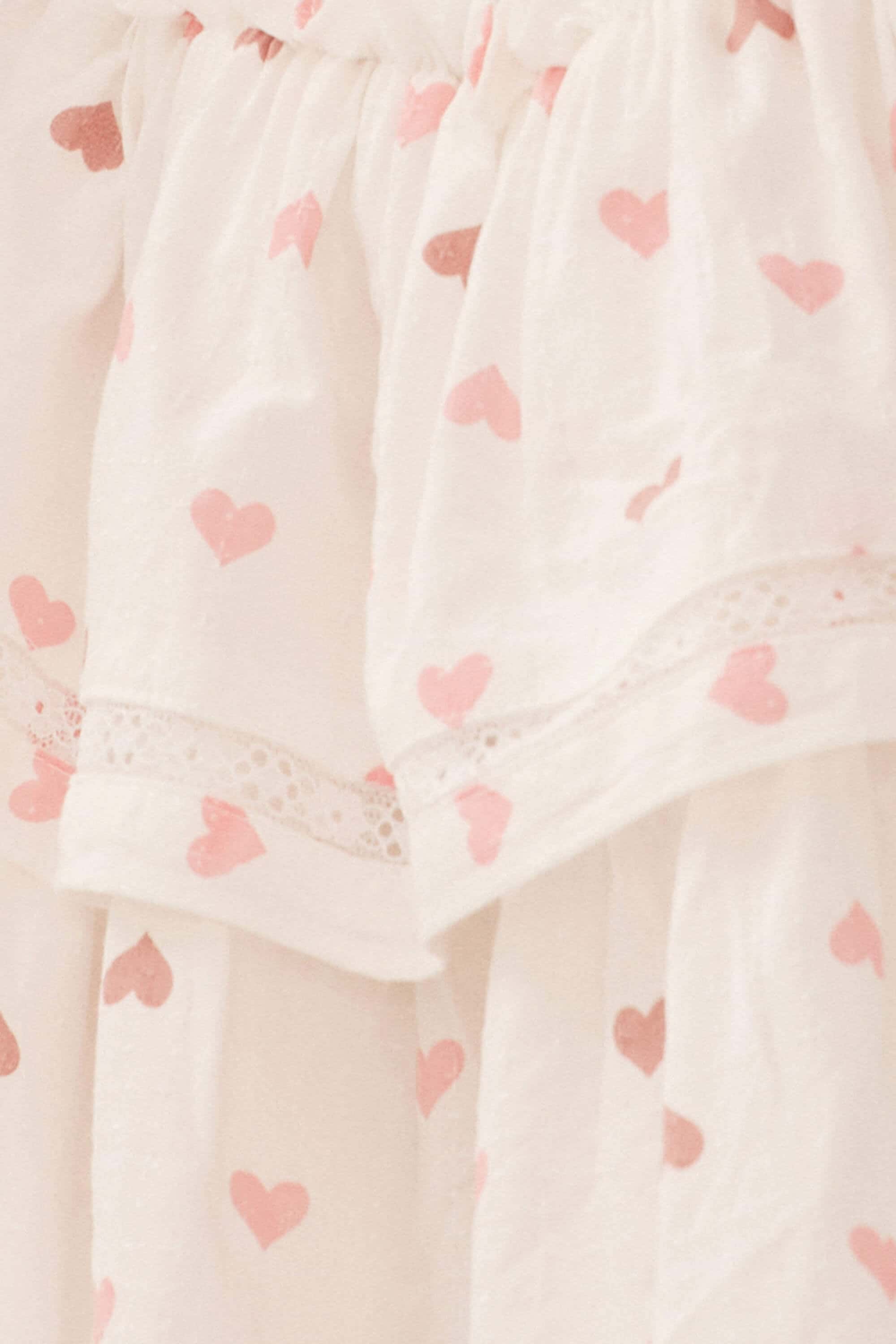 Dora Valentine Puff Sleeve Mini Dress in White