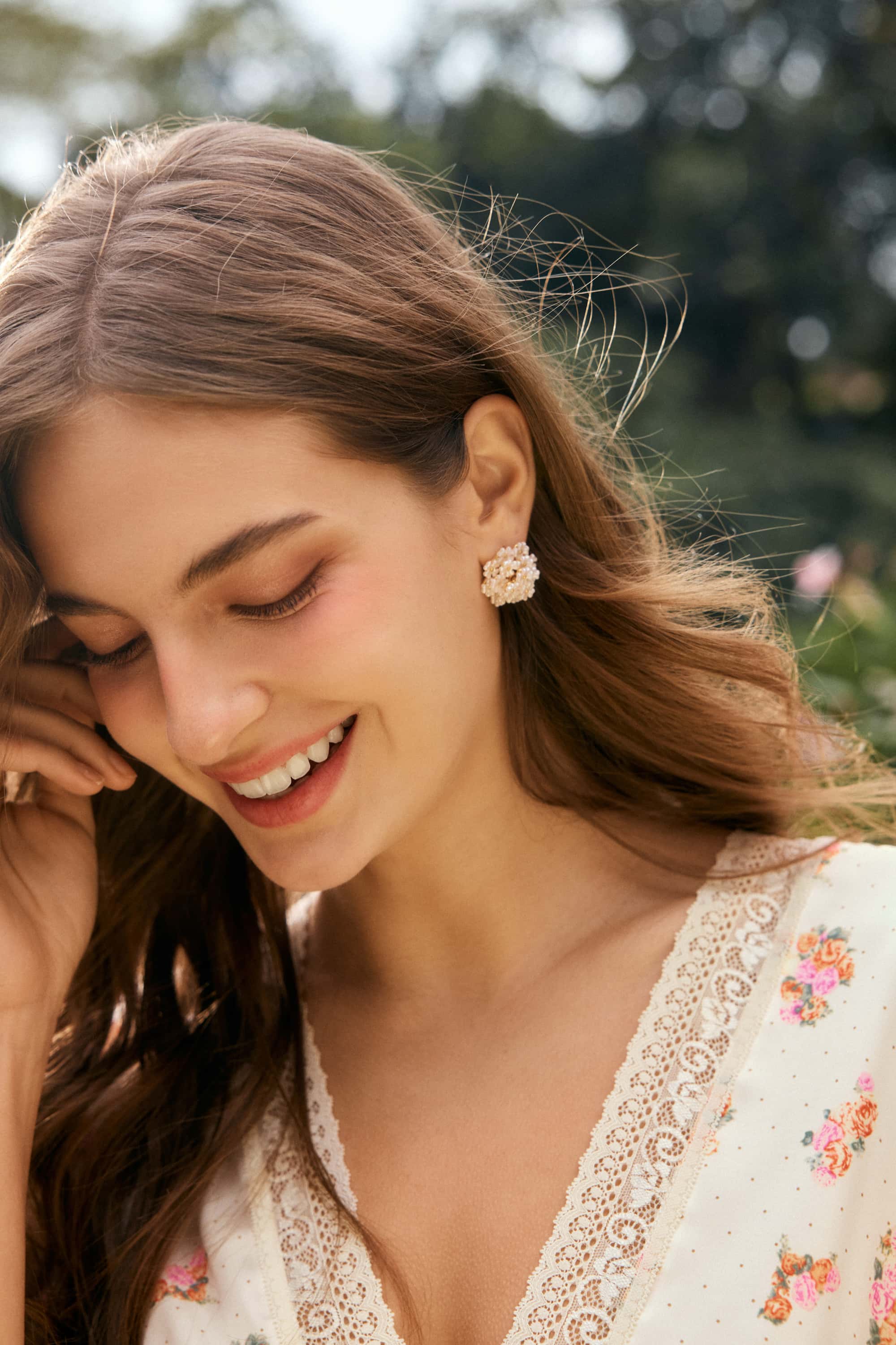 Rosa Satin Floral Midi Dress