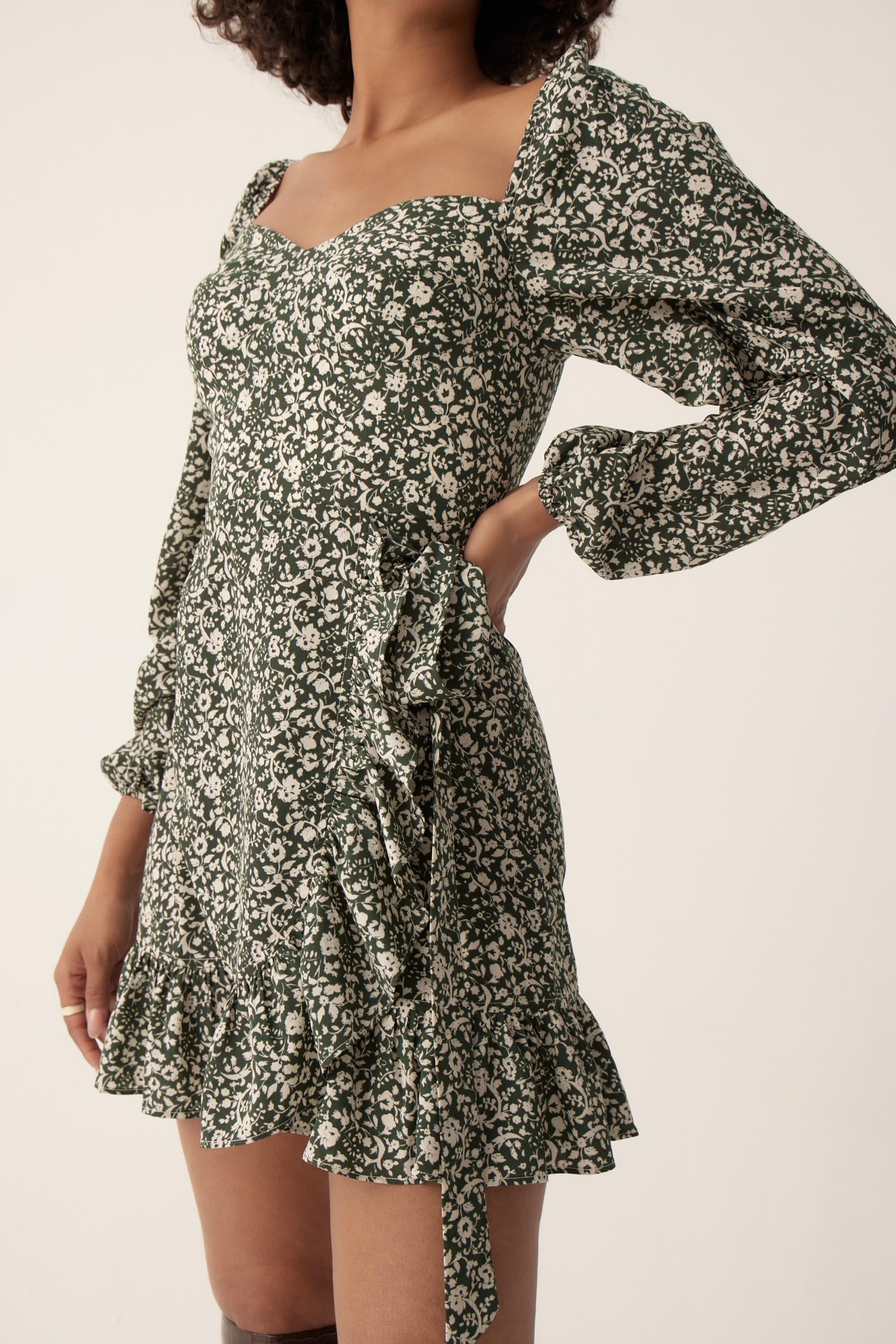 Hadi Floral Flounce Hem Dress