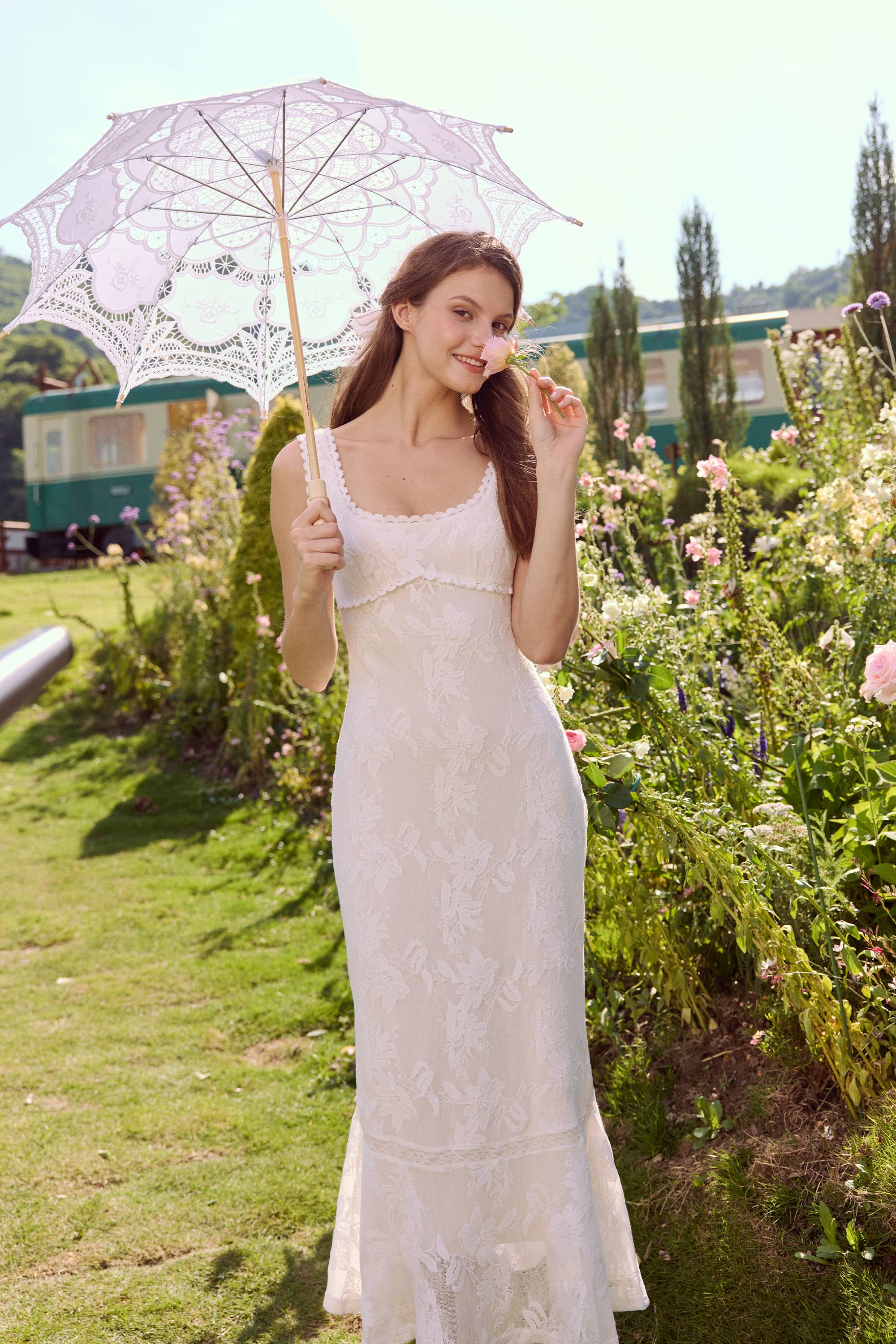 Arabella Crochet Lace Midi Dress