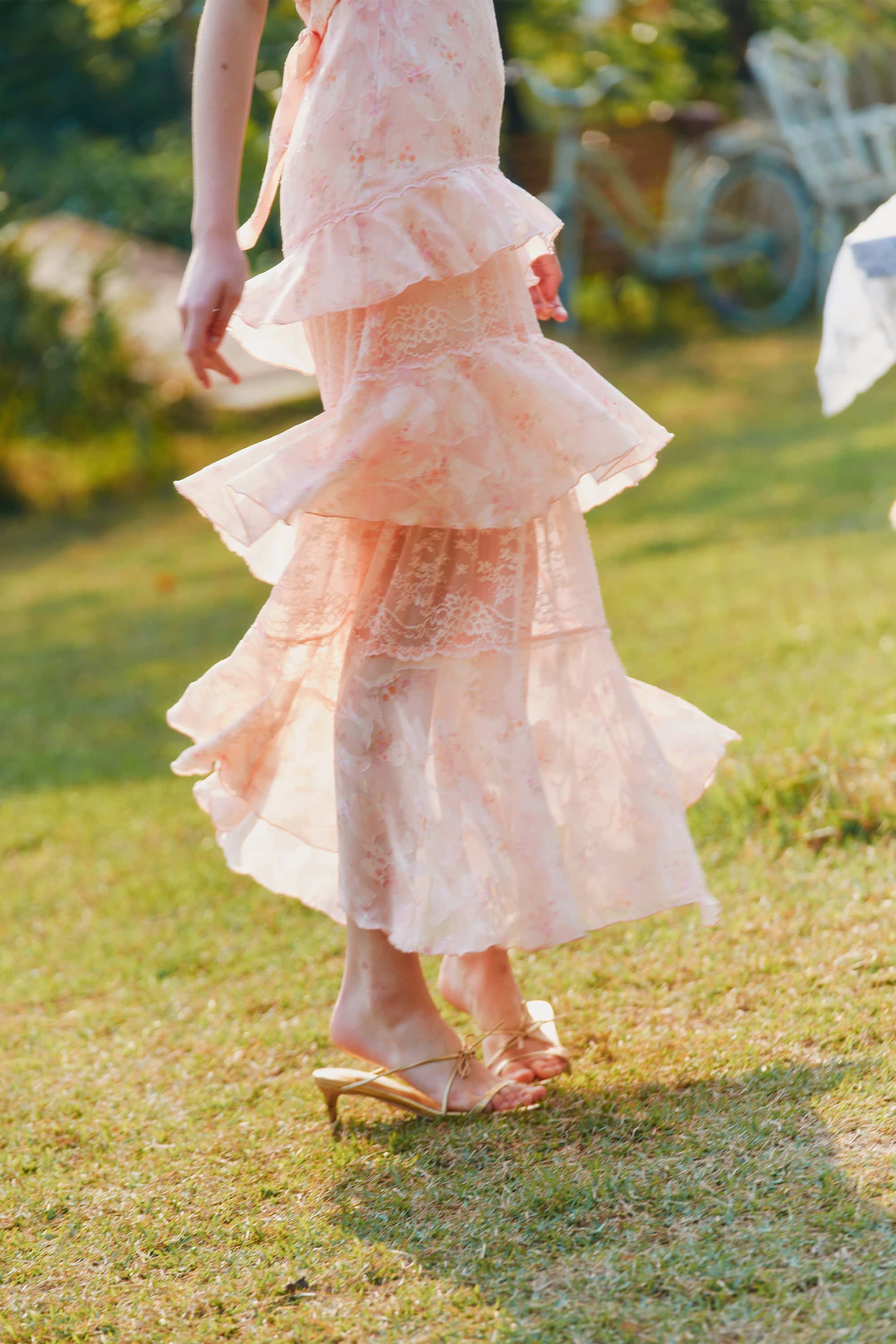 Catalina Chiffon Lace Floral Maxi Dress