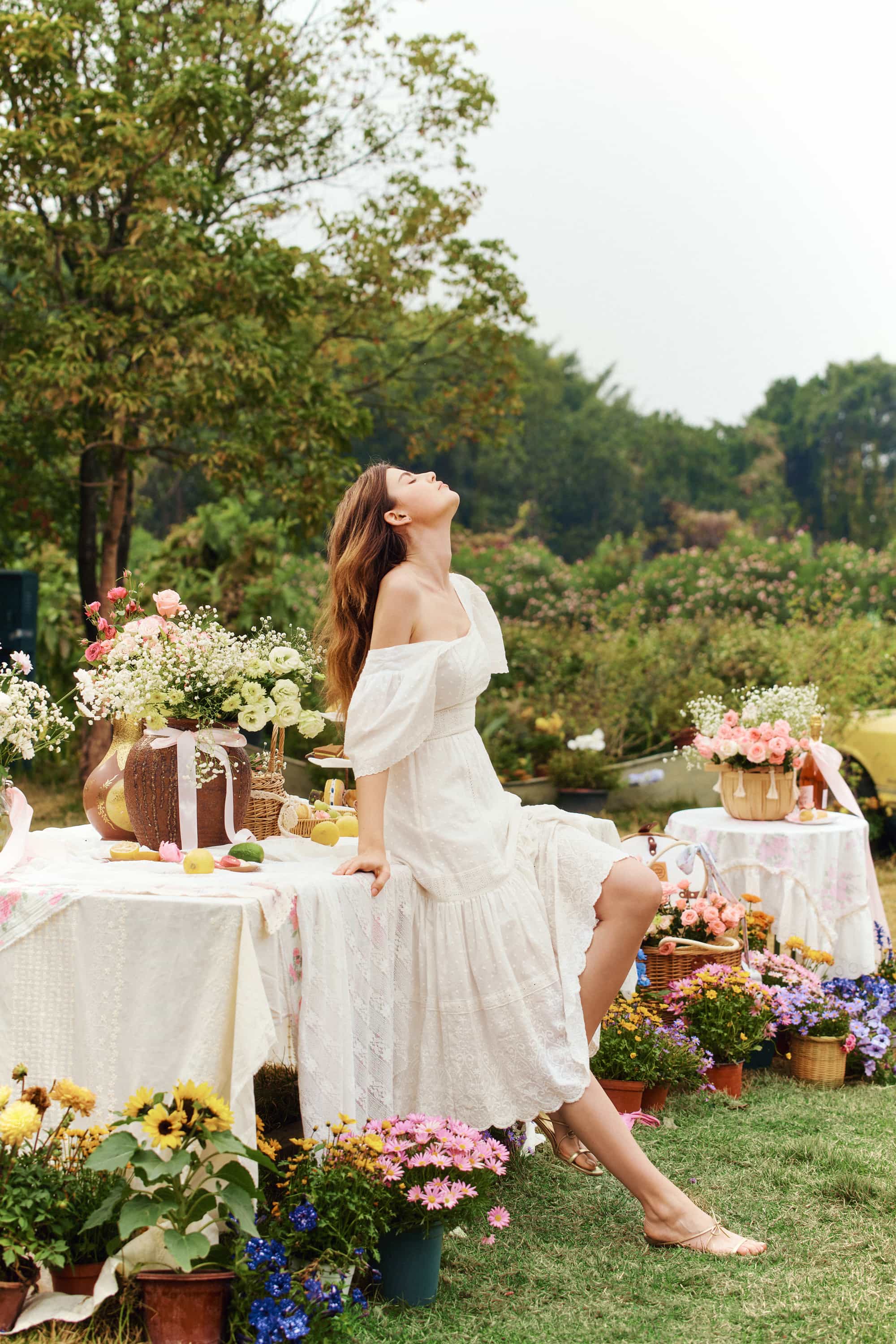 Jolie Mixed Lace Maxi Dress