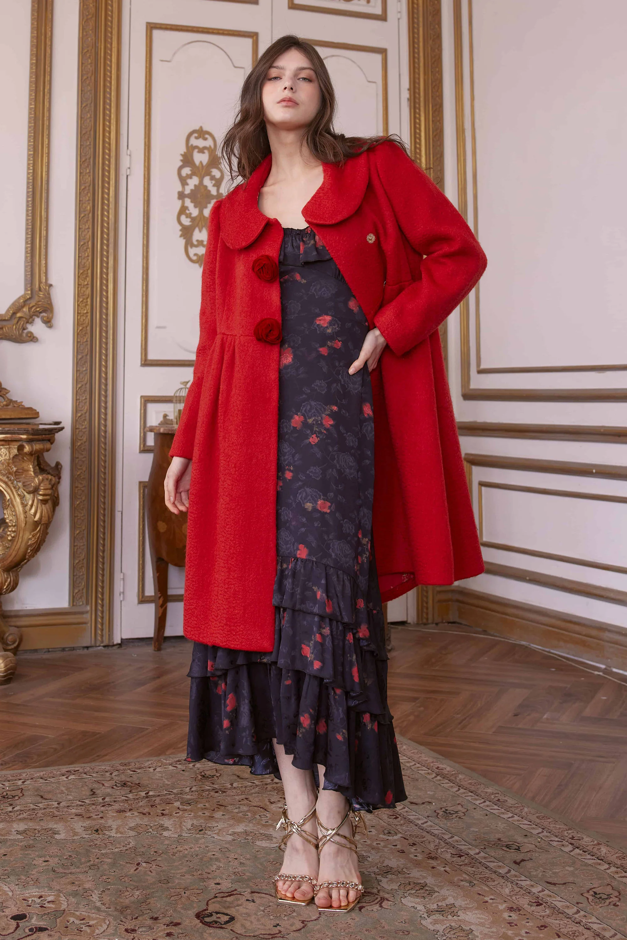 Sullivan Small Lapel Wool Babydoll Coat