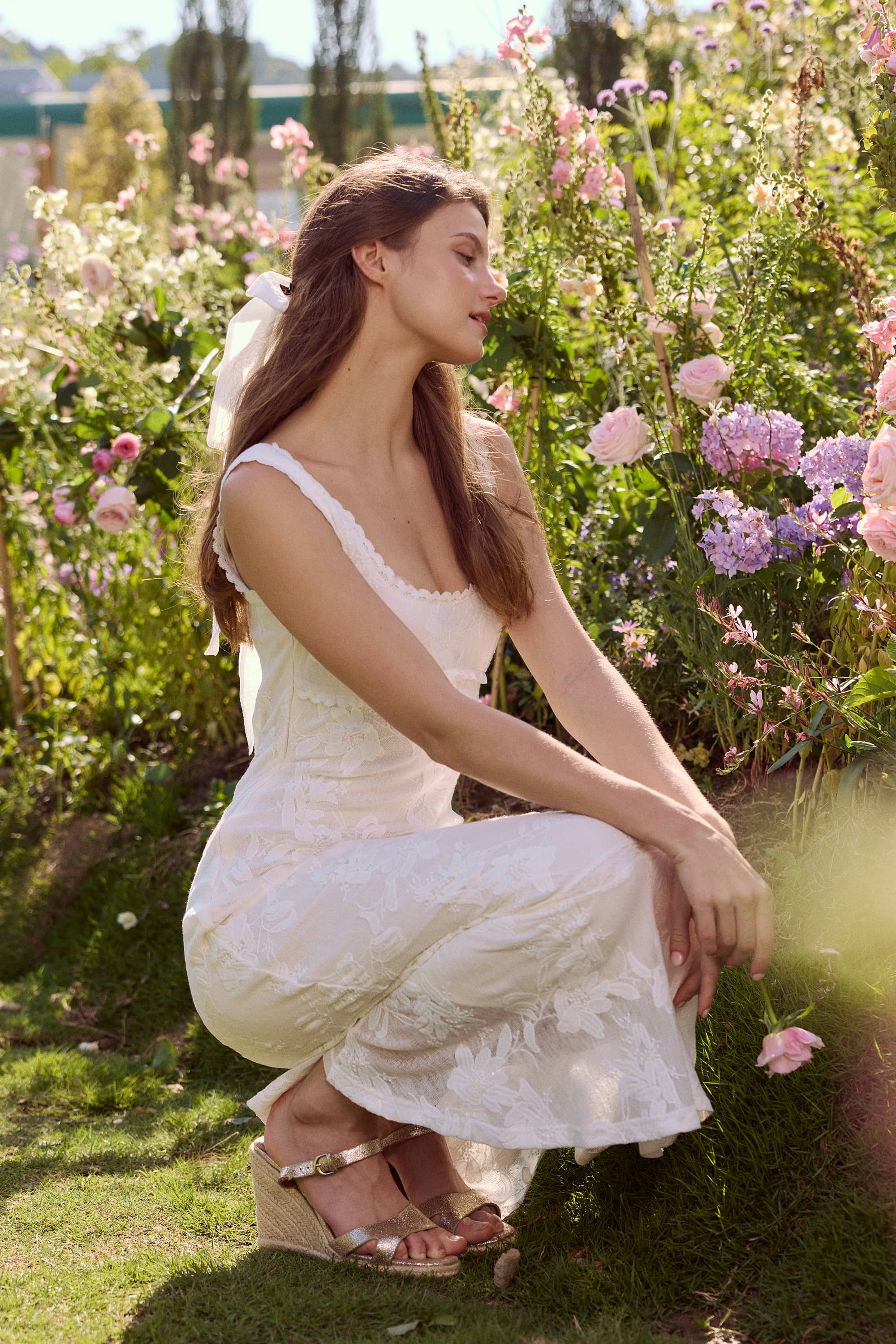 Arabella Crochet Lace Midi Dress