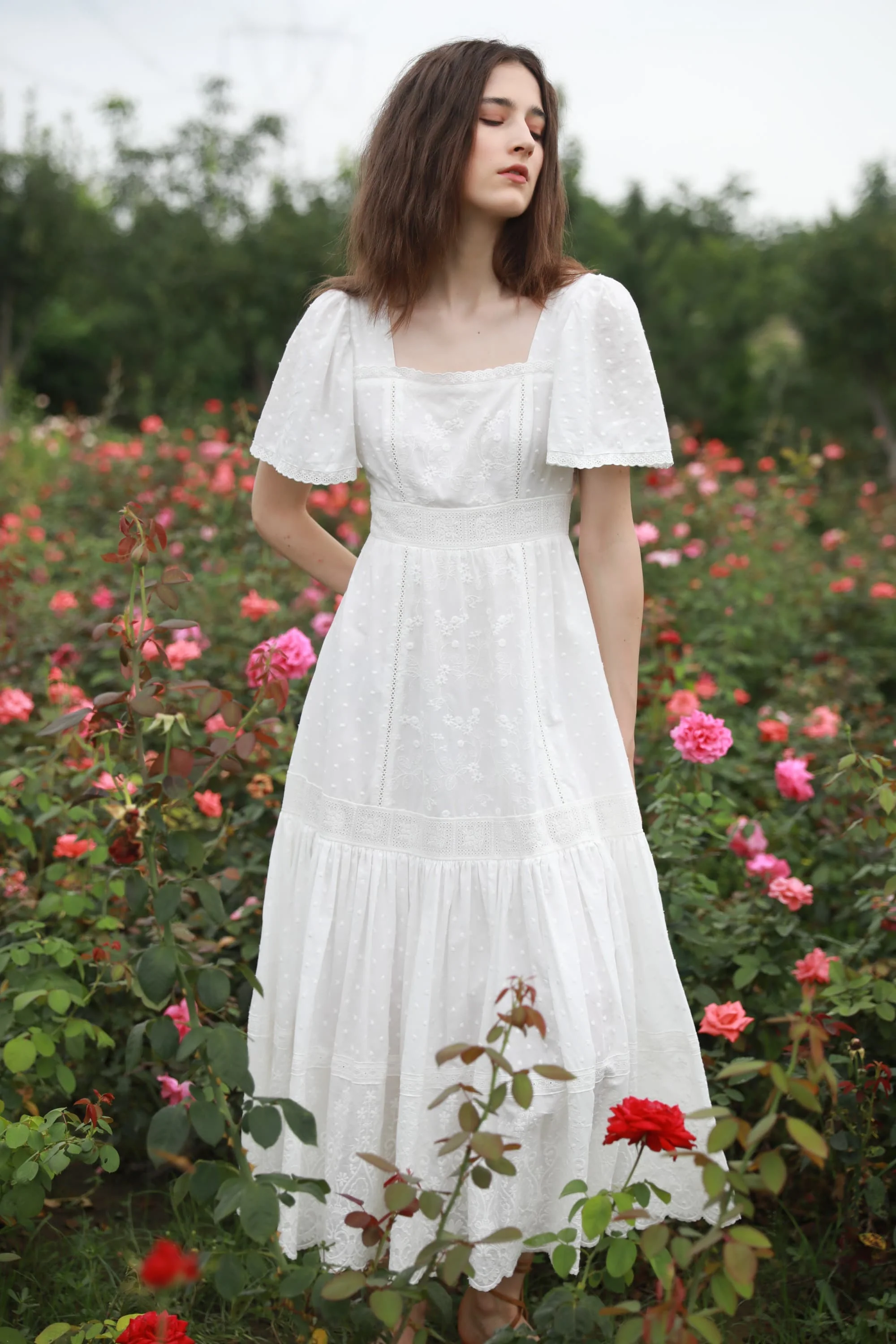 Jolie Mixed Lace Maxi Dress