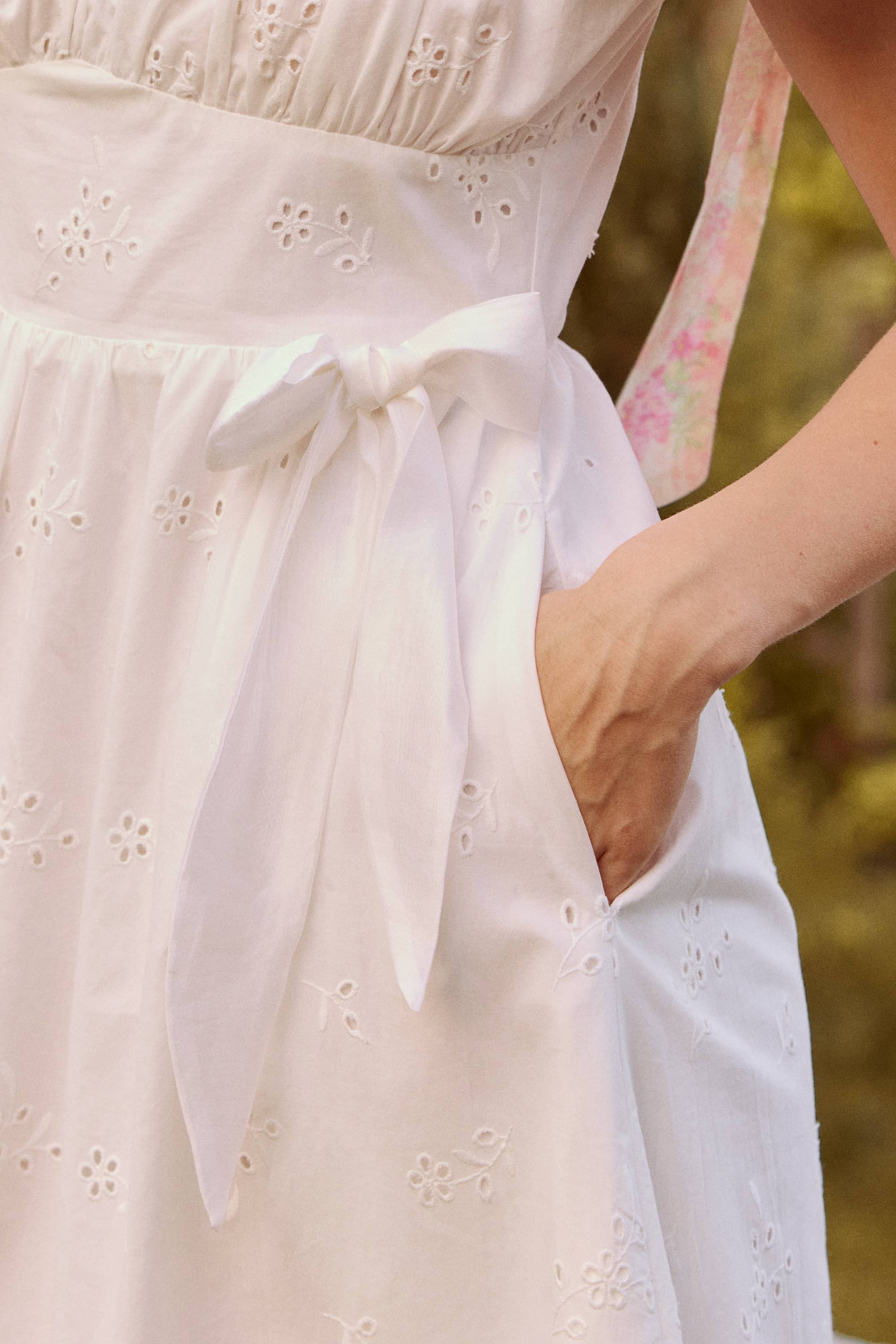 Antoinette Cotton Eyelet Lace Midi Dress