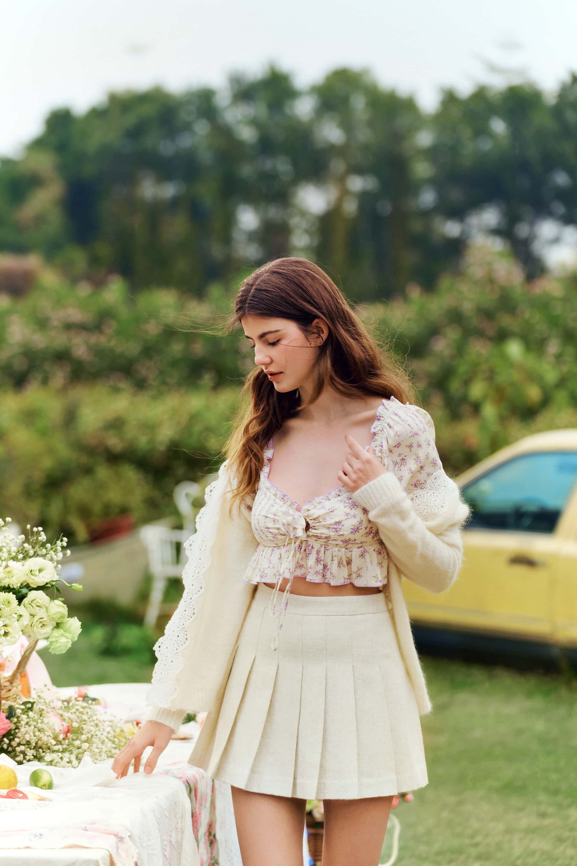 Maisie Patterned tweed Skirt