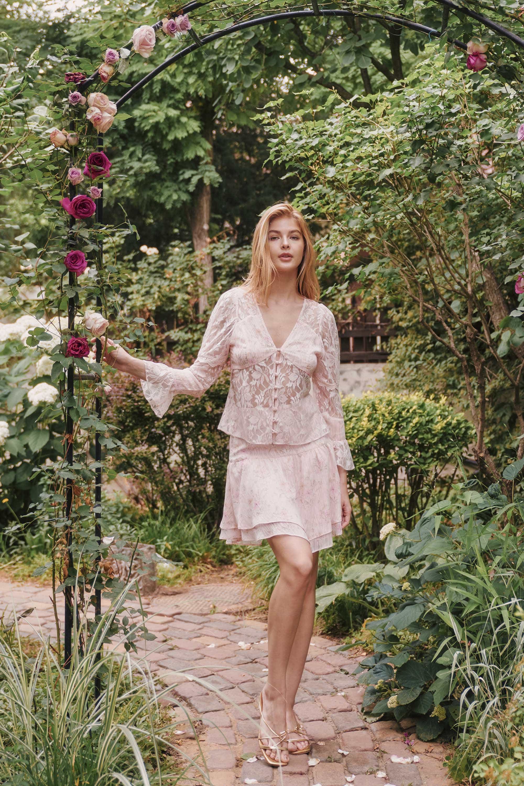 Adrianna Floral Tiered Mini Skirt