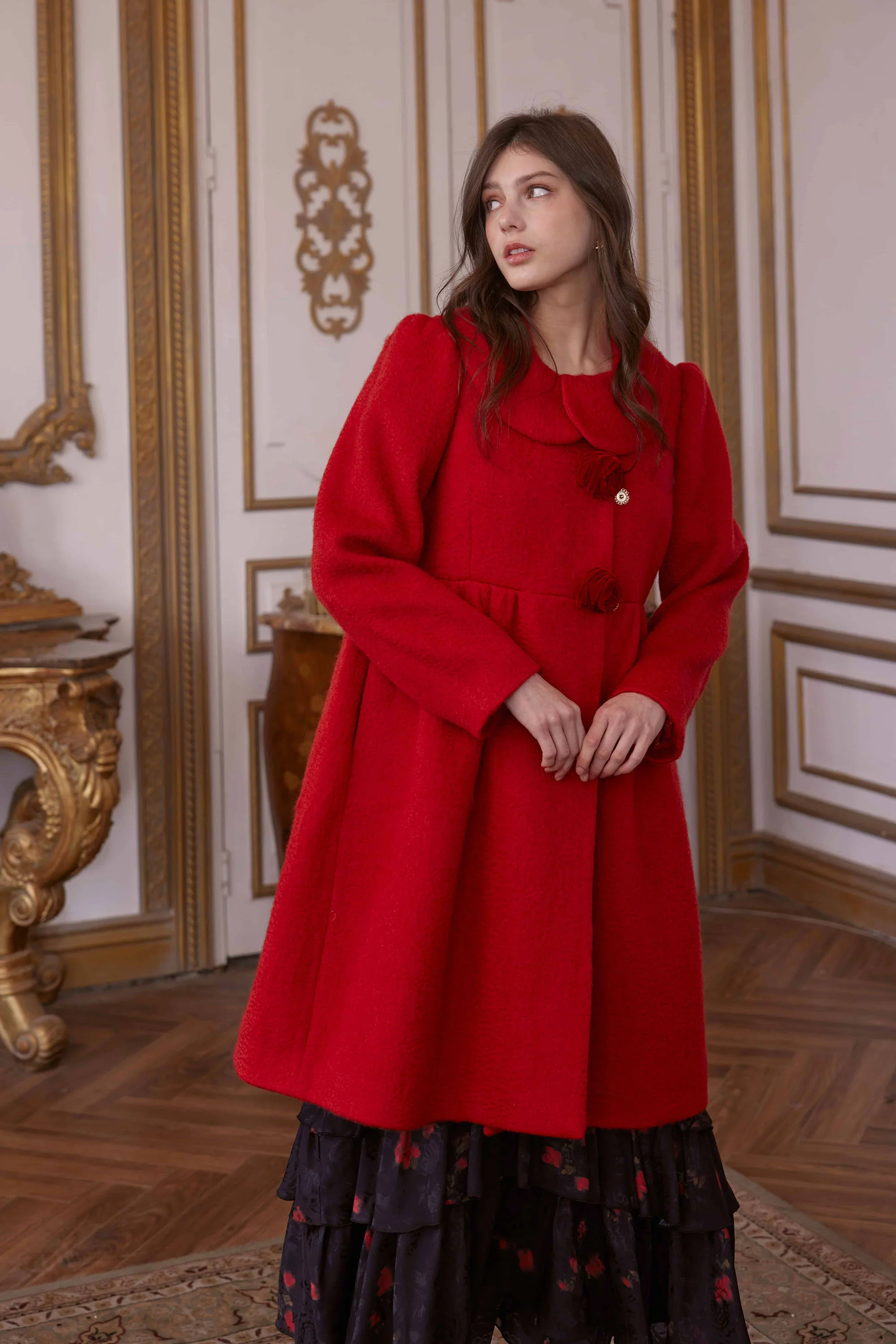Sullivan Small Lapel Wool Babydoll Coat