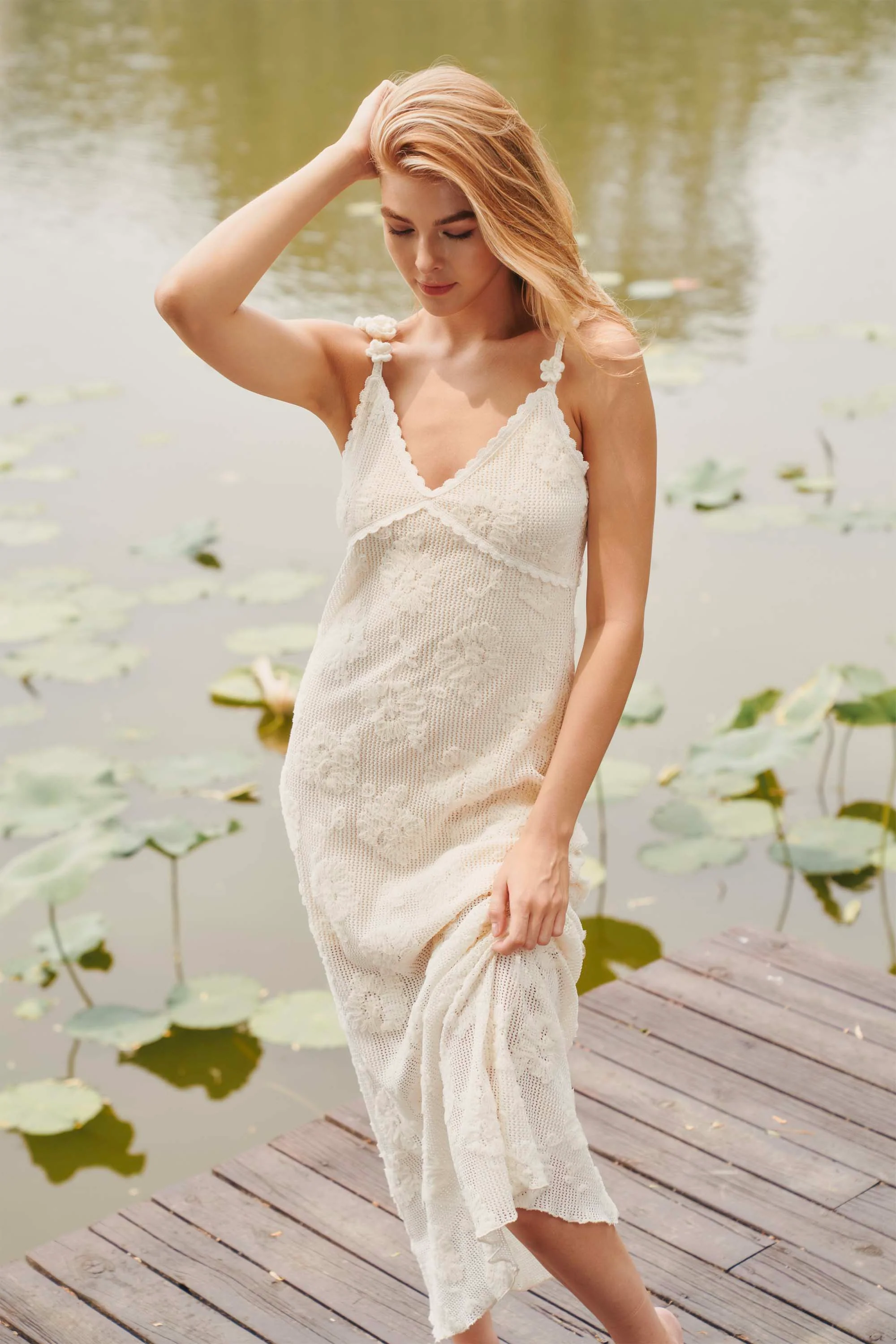 Dasha Crochet Embroidered Maxi Dress