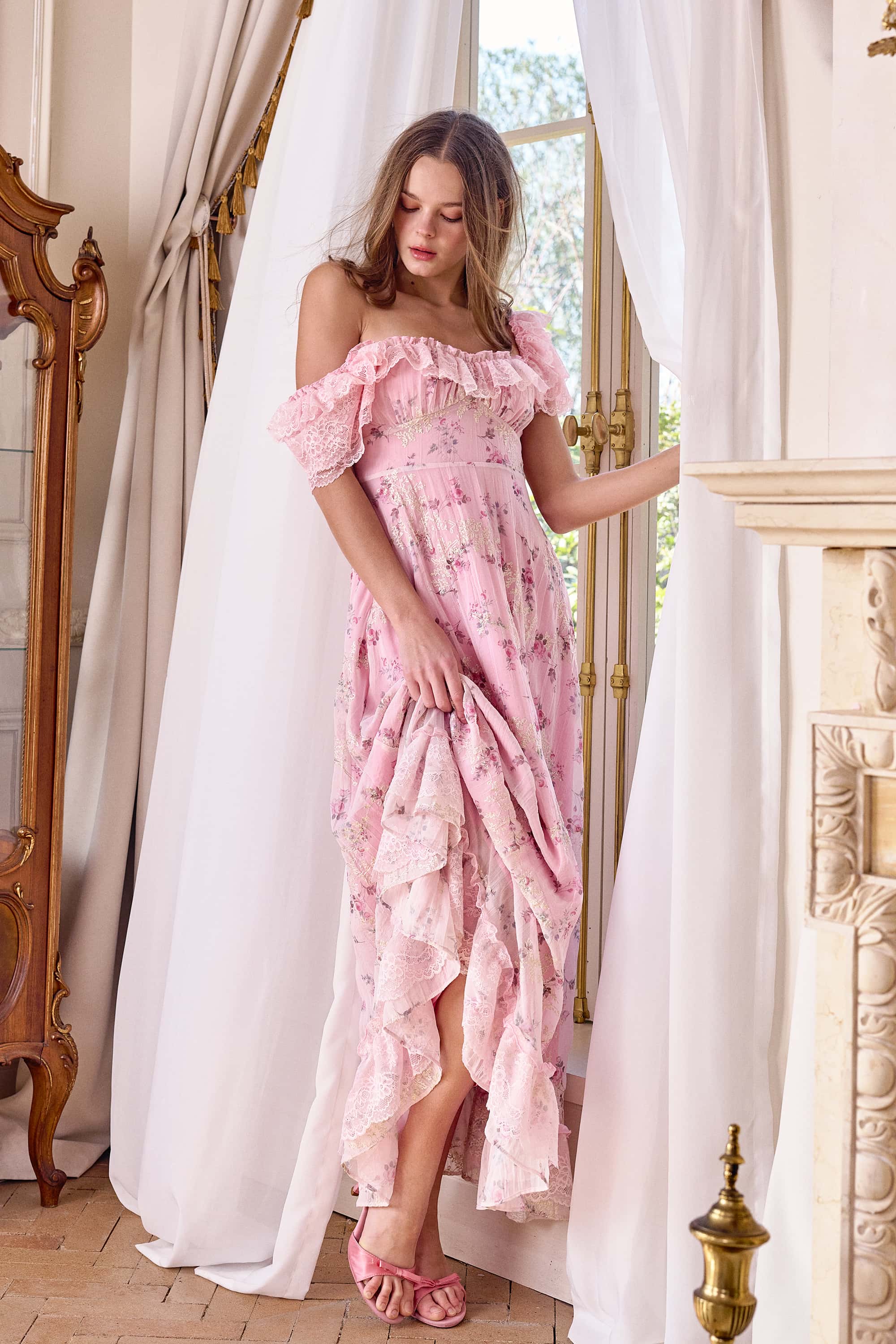 Gemma Lace Embroidered Maxi Dress