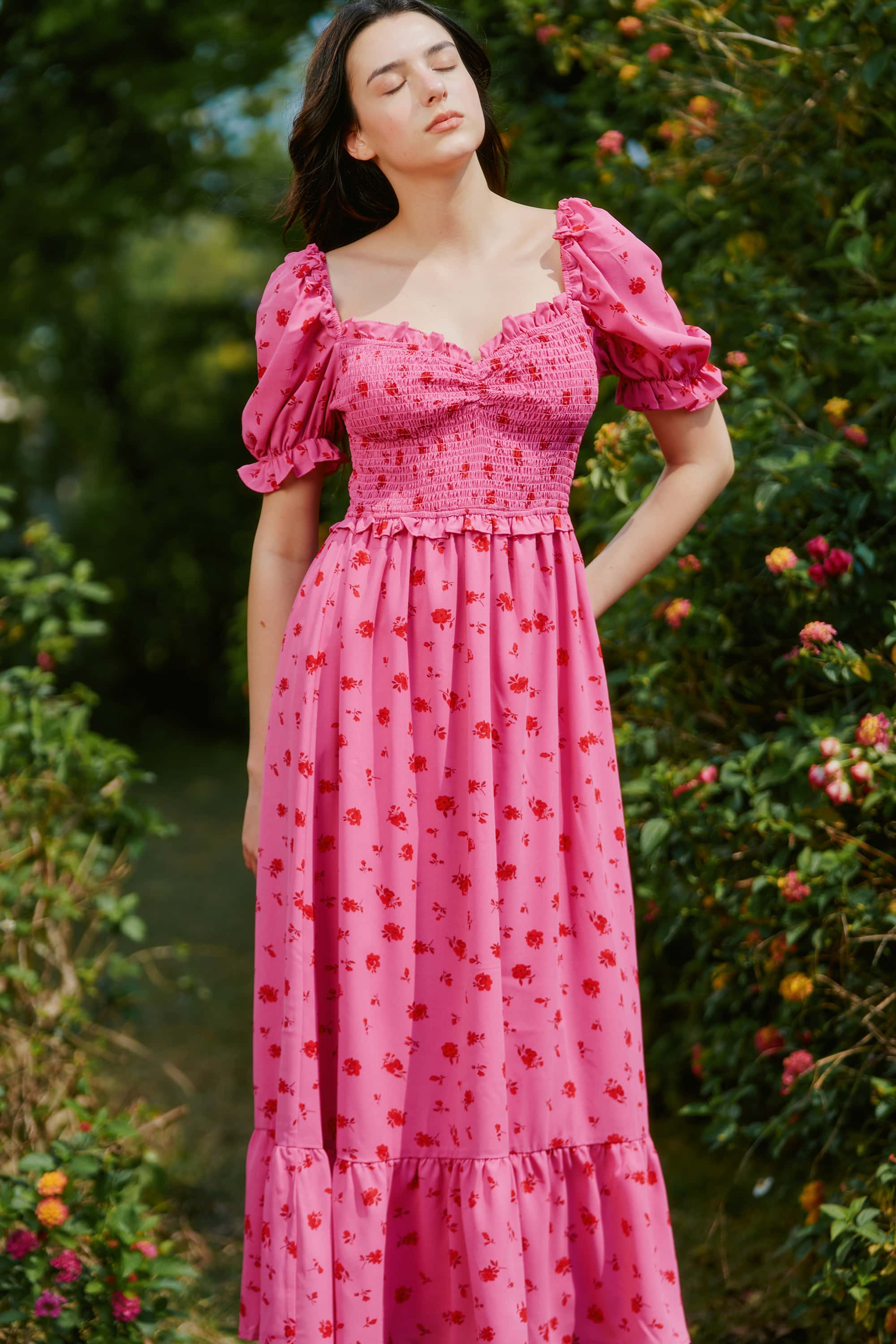 Valencia Smocked Bodice Ruffled Dress