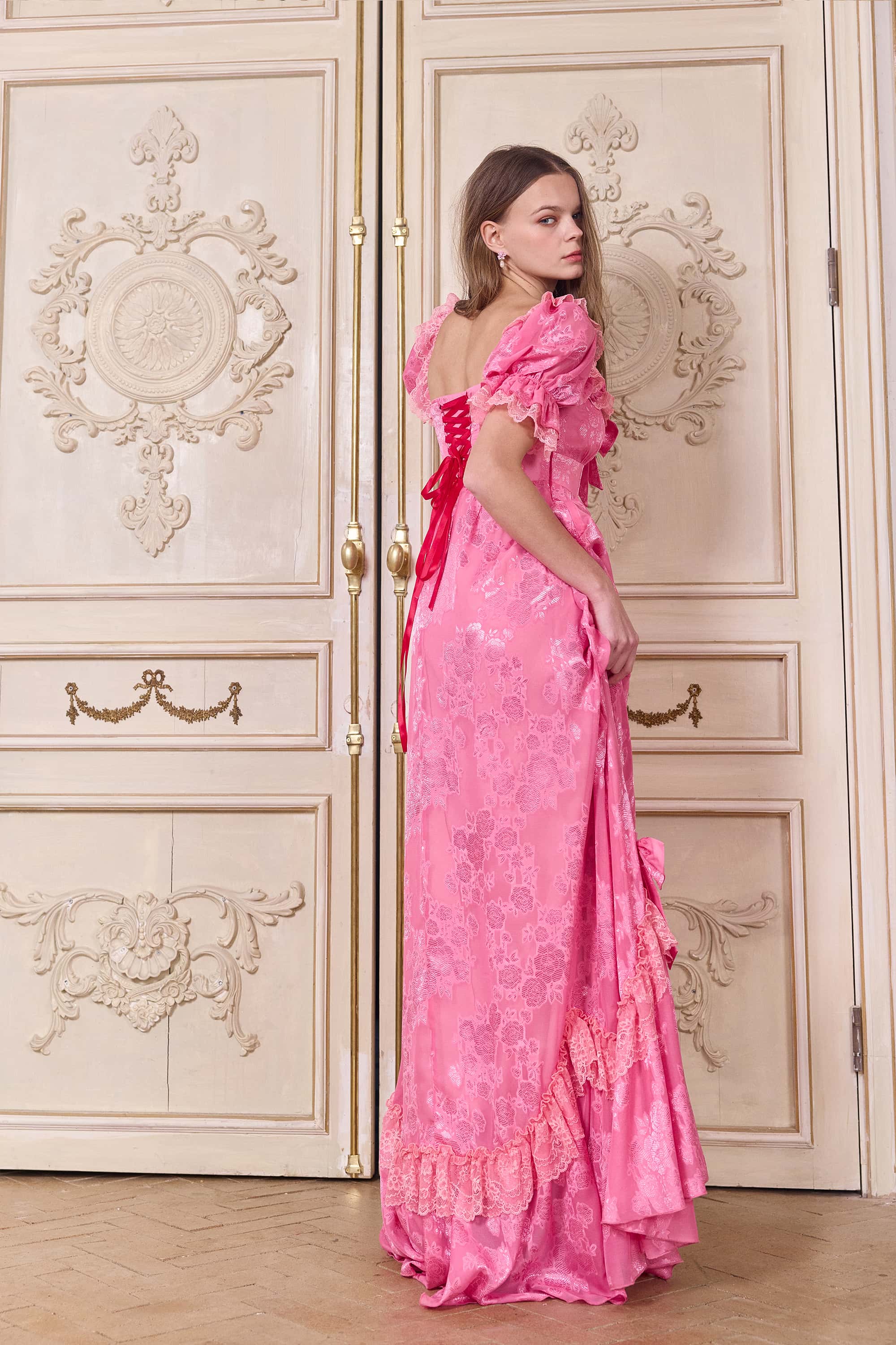 Athena Lace Floral Formal Gown Dress