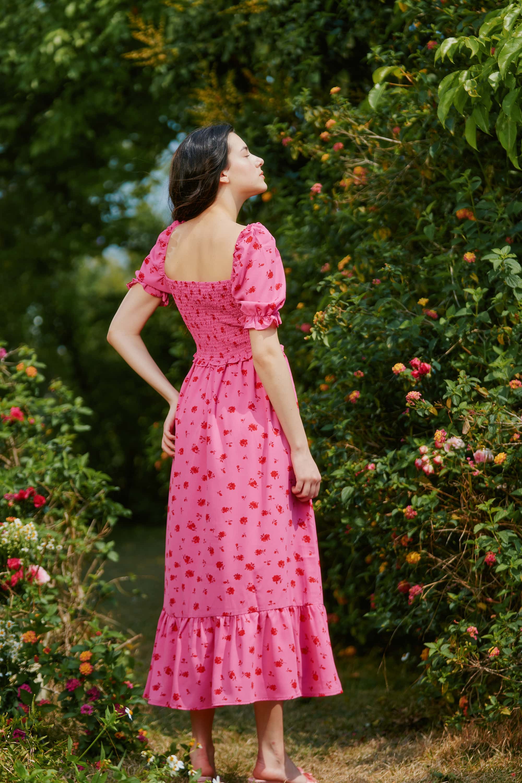 Valencia Smocked Bodice Ruffled Dress