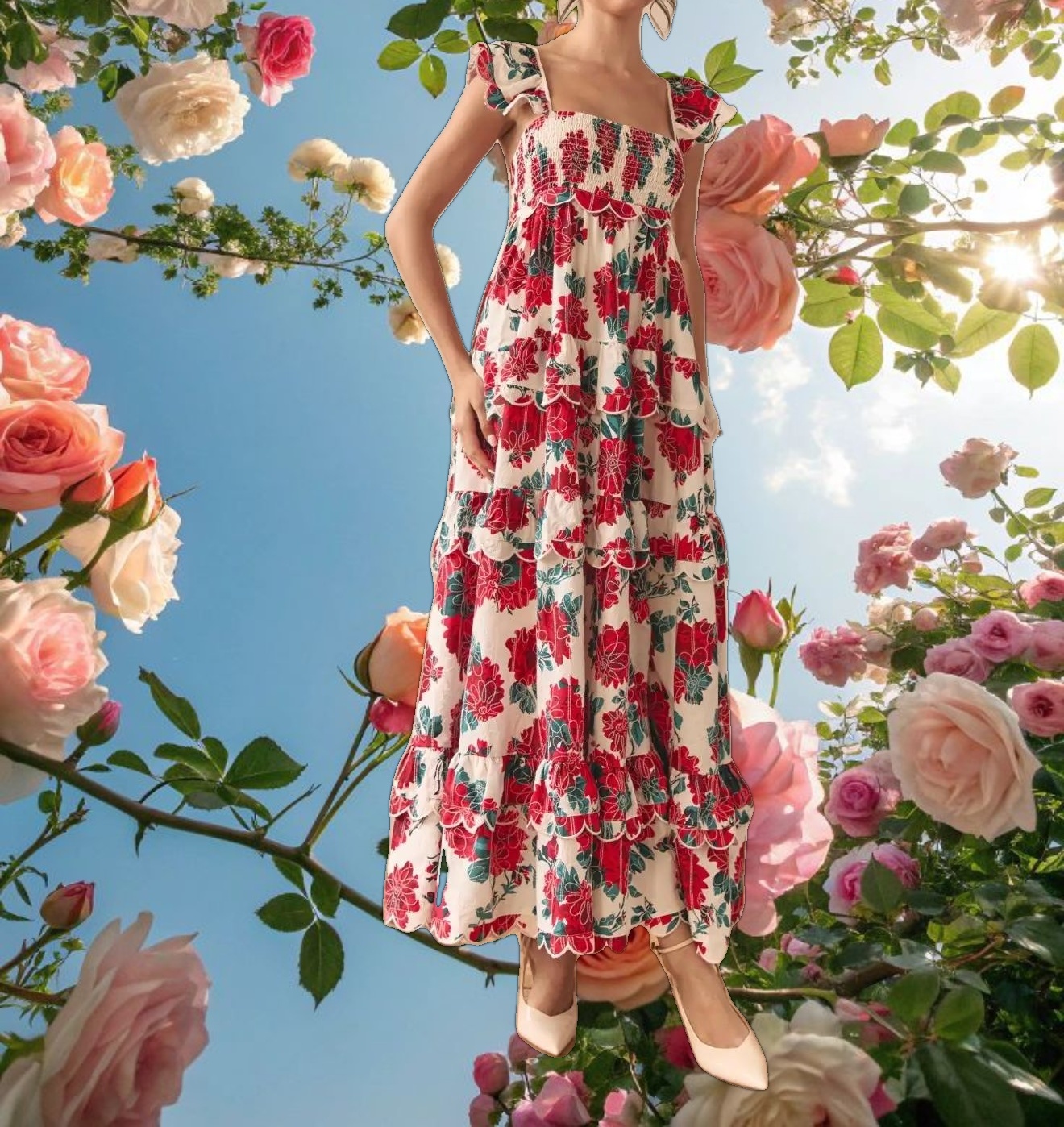 Monaco Rose Maxi Dress