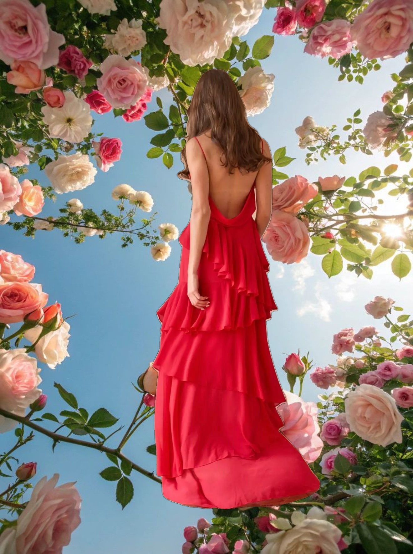 Red Rose Petal Dress