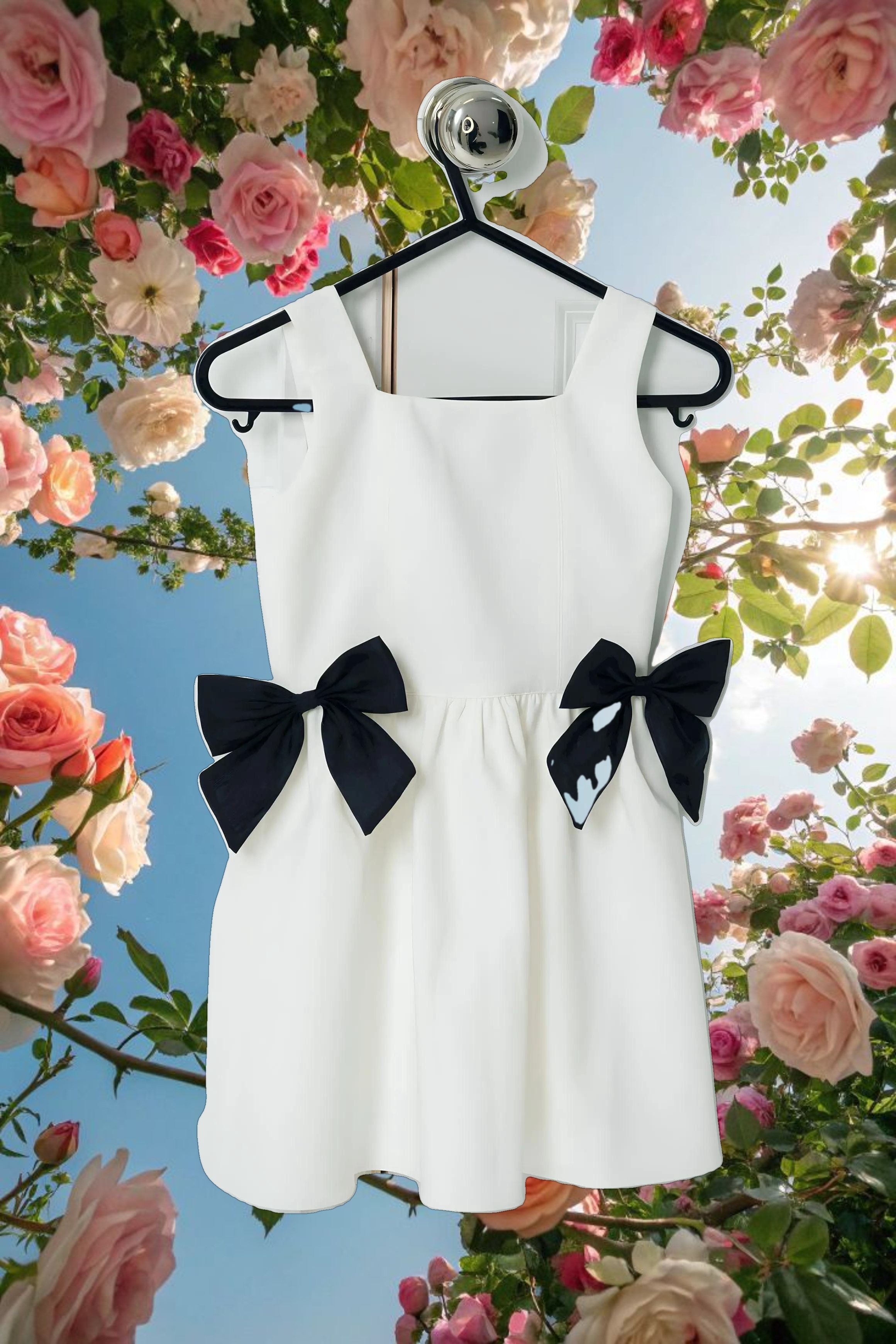 Mini White Bow Dress