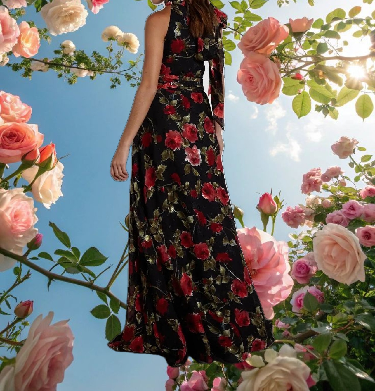 Scarlett Red Rose Dress