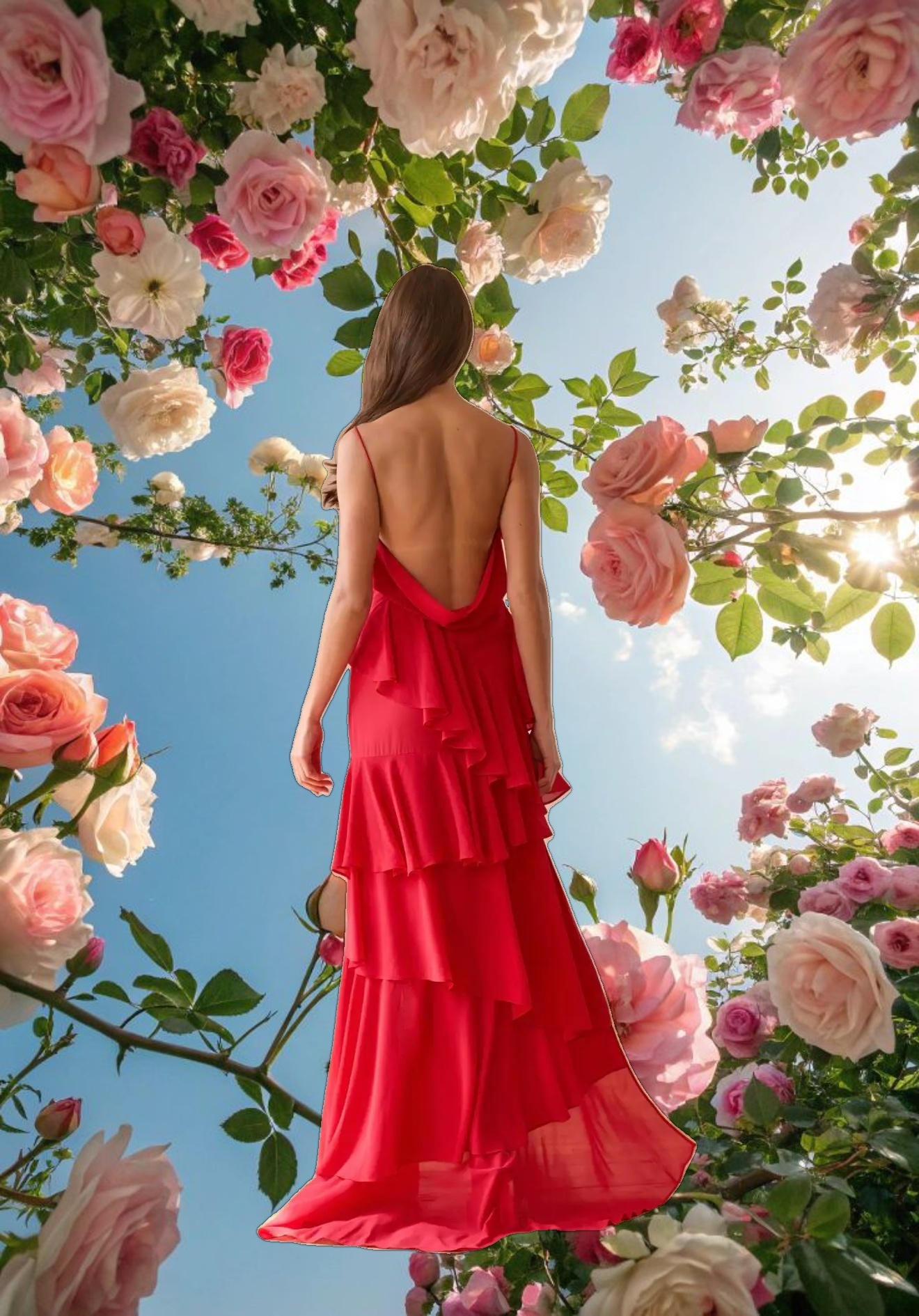 Red Rose Petal Dress