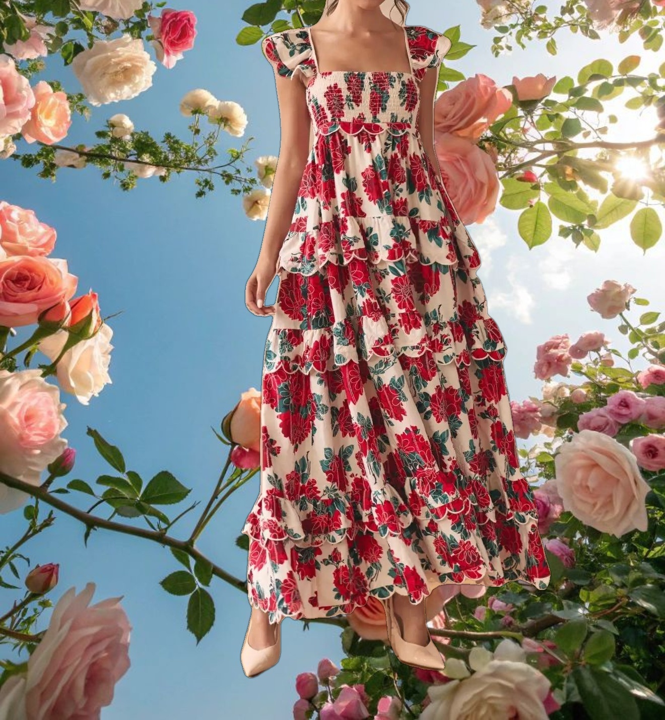 Monaco Rose Maxi Dress