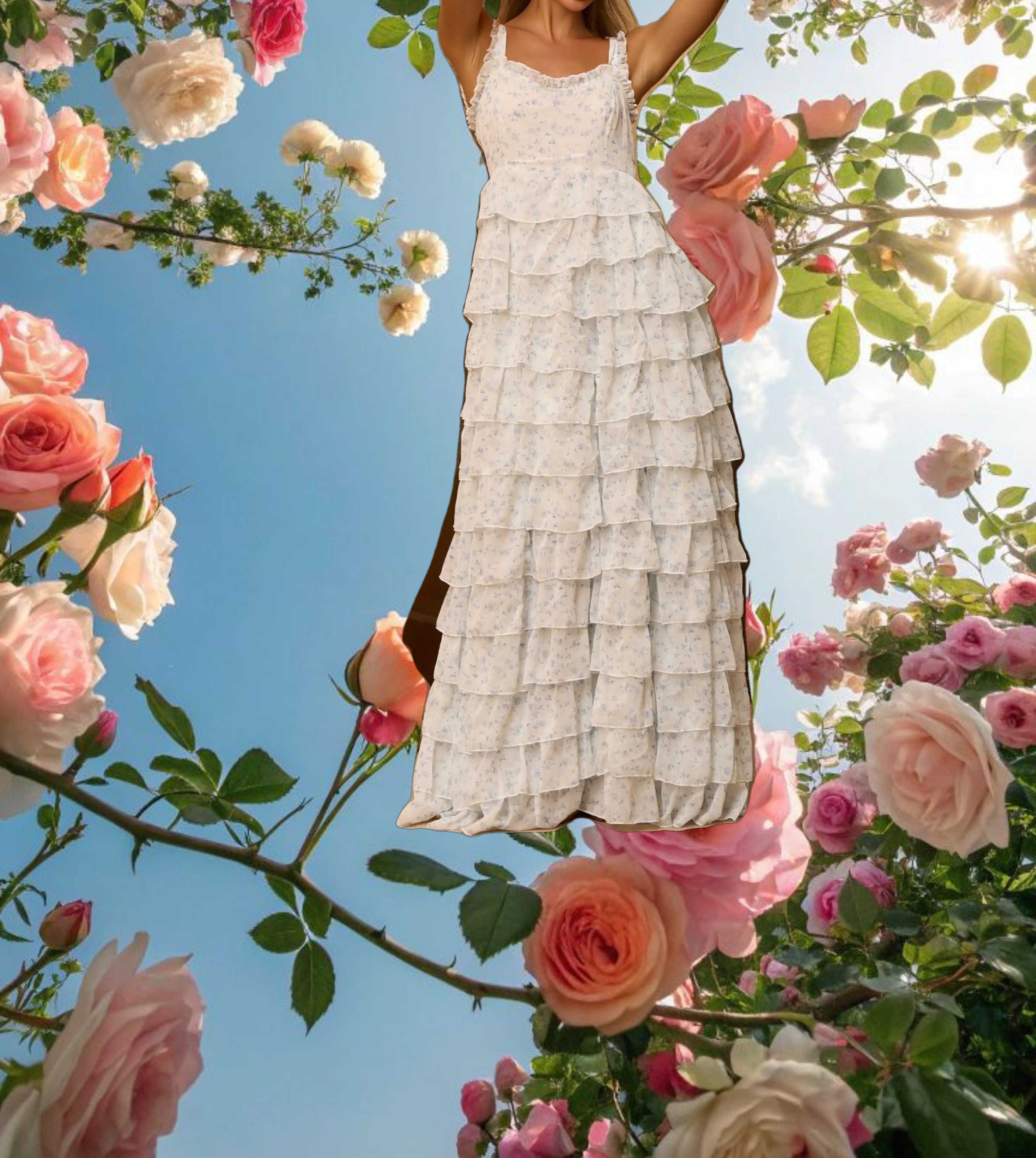 The Blue and White Waterfall Dress