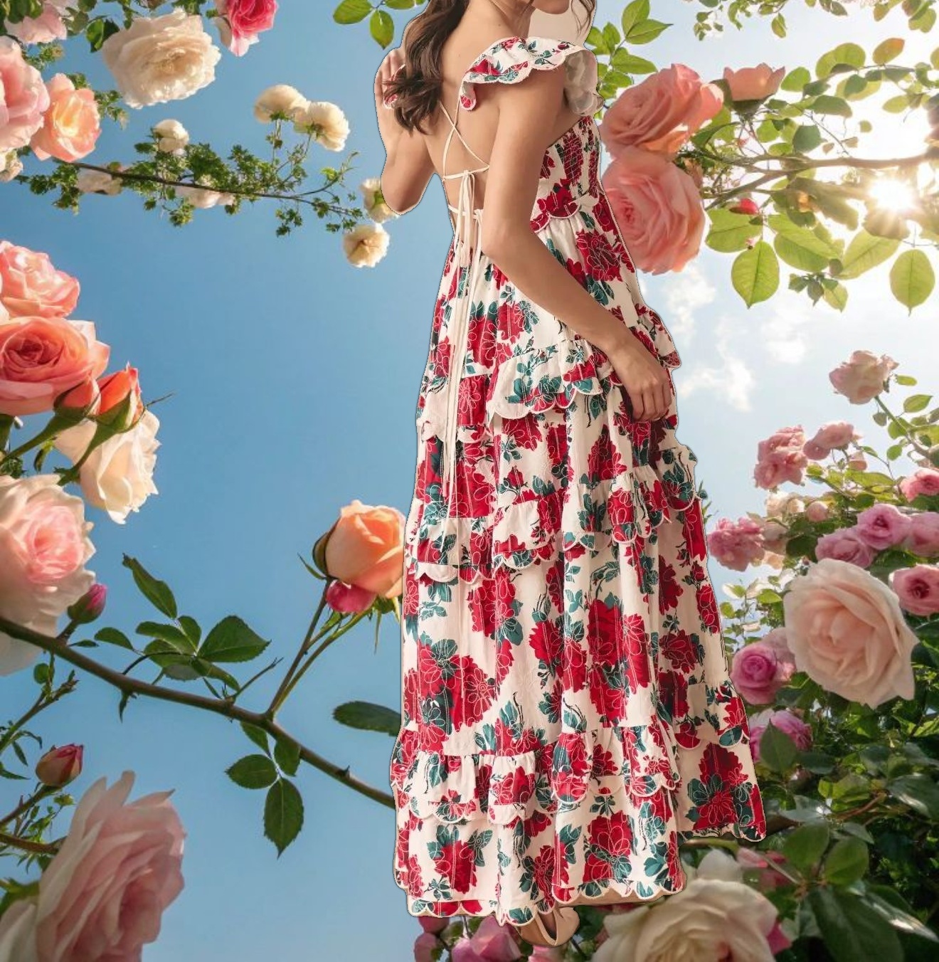 Monaco Rose Maxi Dress