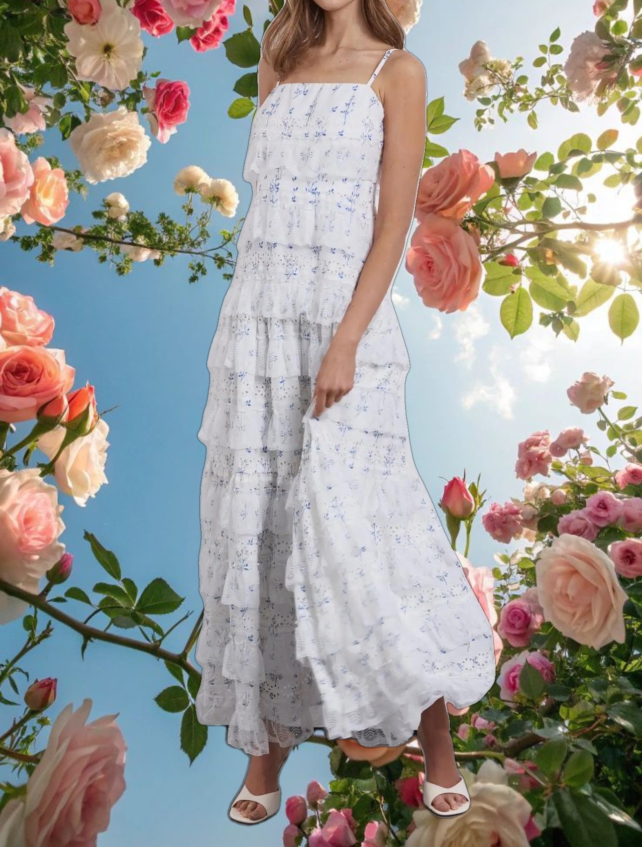 White Lovette Maxi Lace Dress