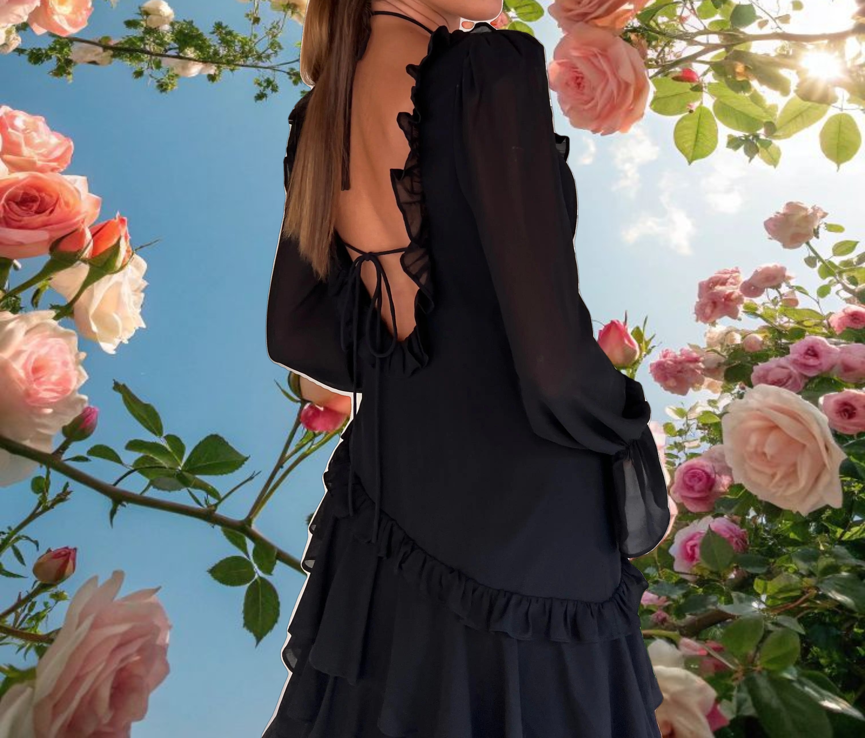 ALB Ruffle Dress Black