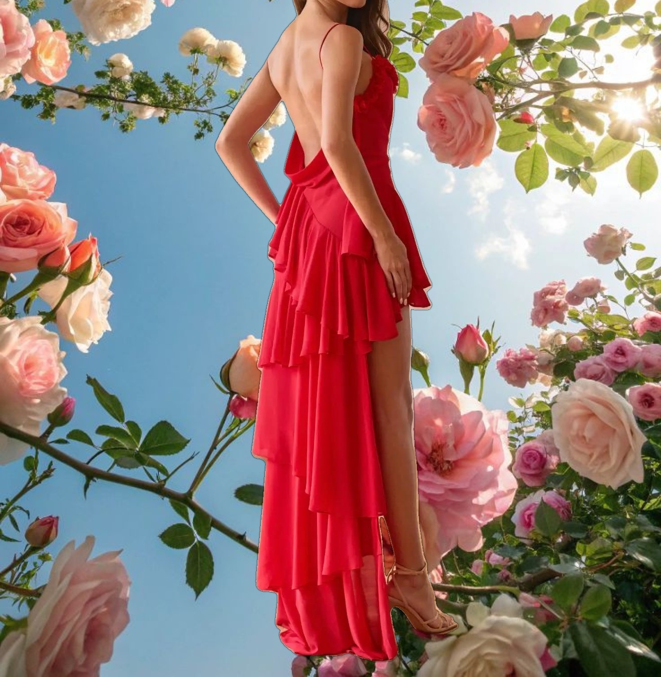 Red Rose Petal Dress