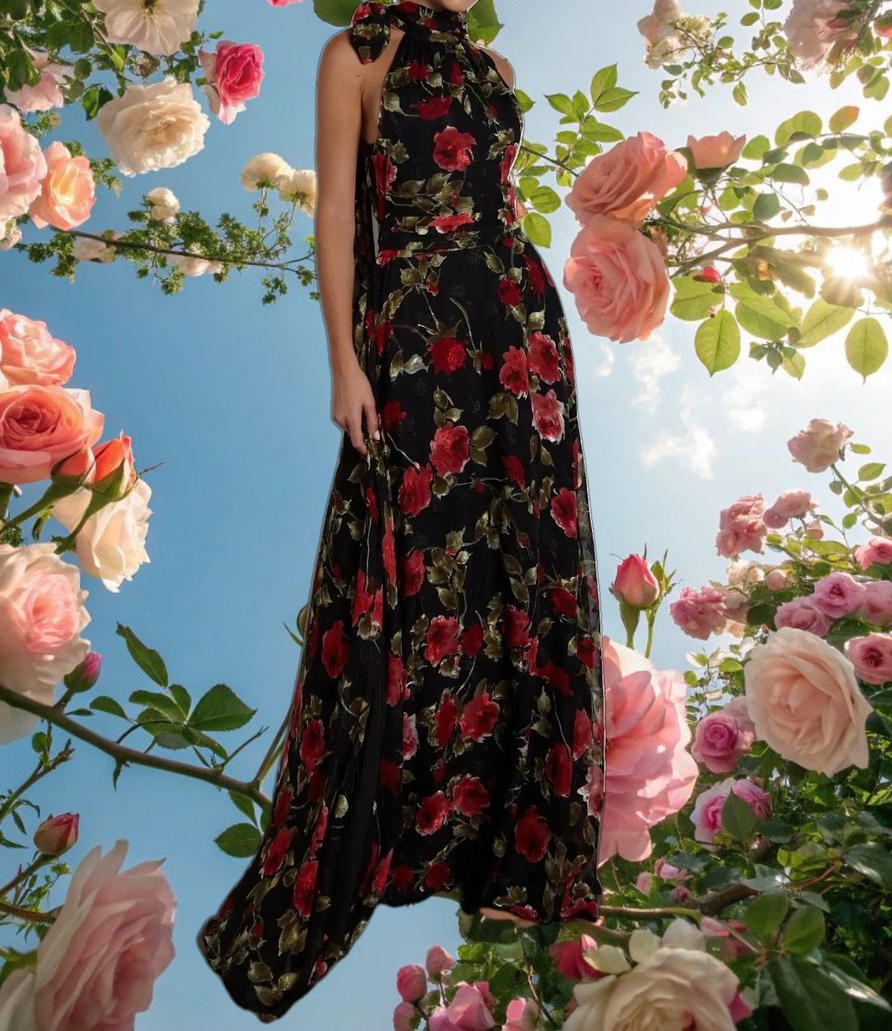 Scarlett Red Rose Dress